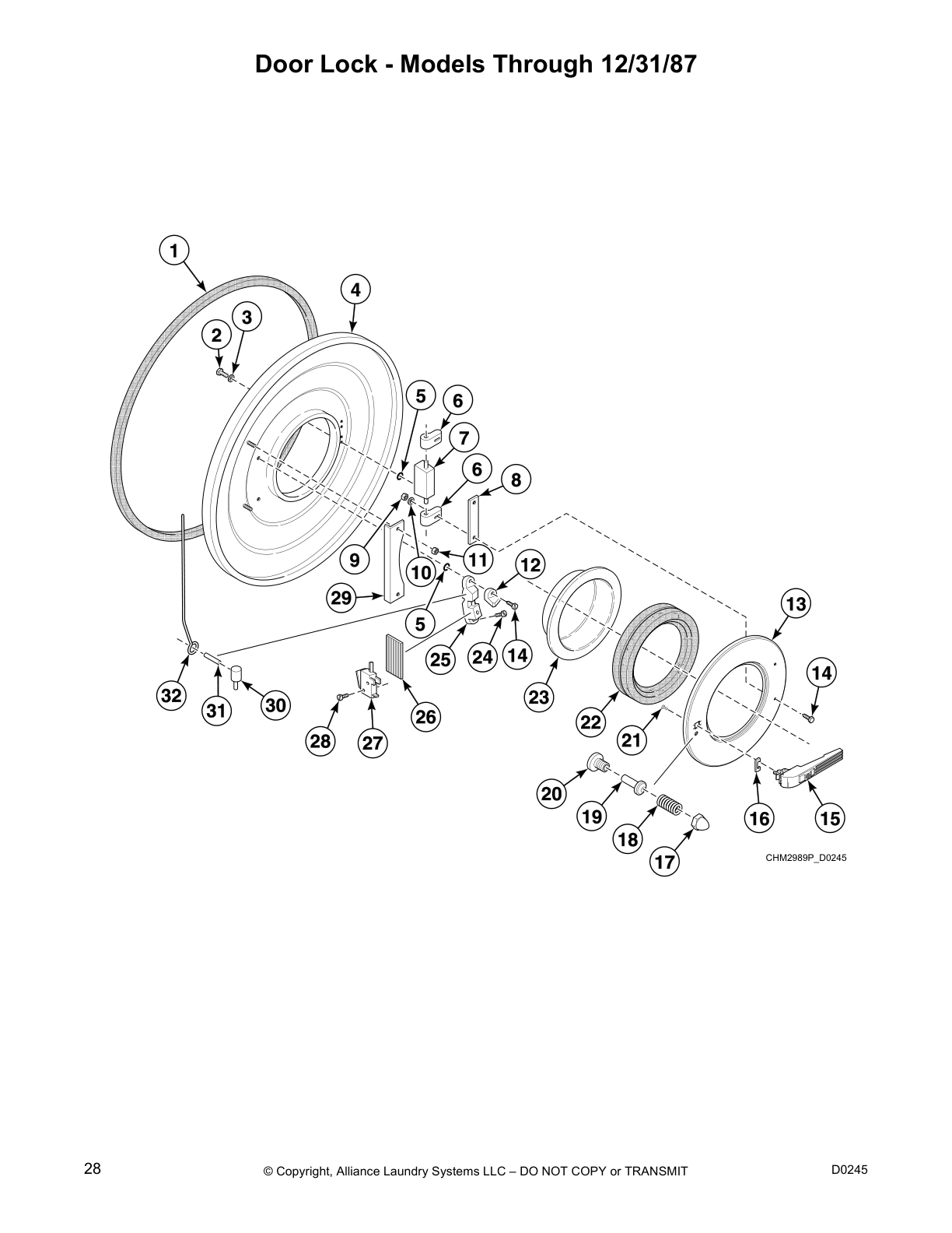 Door Lock - Models Through 12/31/87