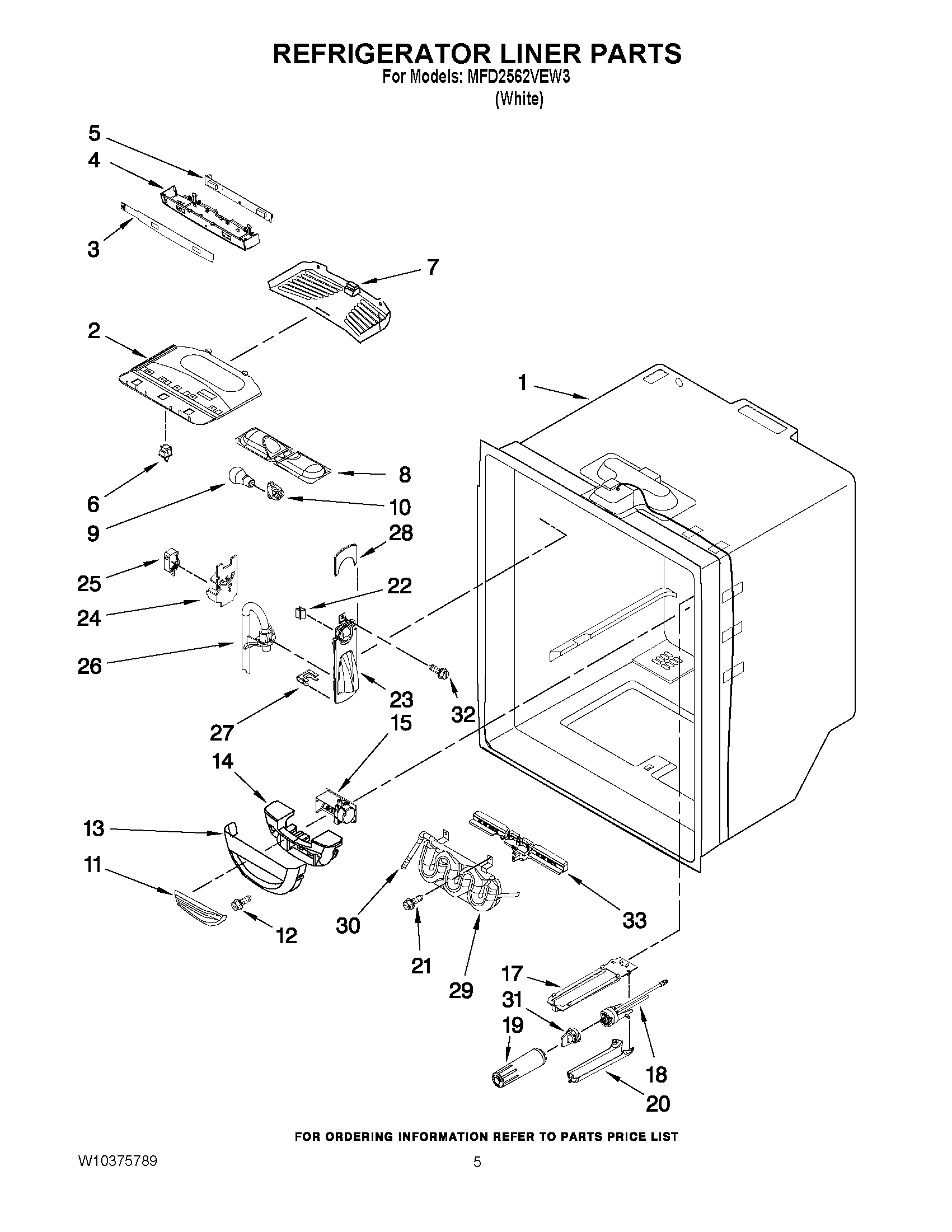 03 - REFRIGERATOR LINER PARTS
