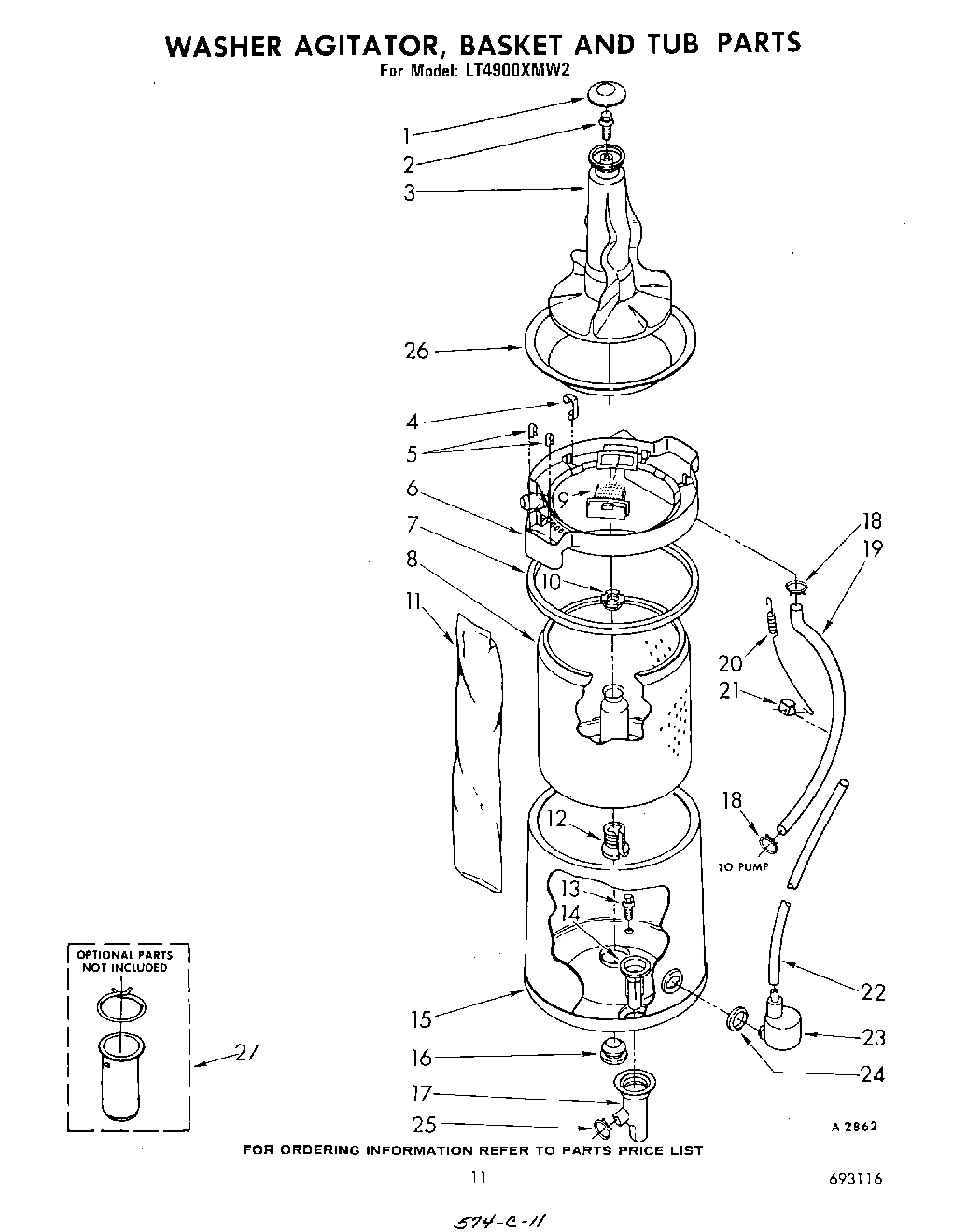 08 - WASHER AGITATOR, BASKET AND TUB