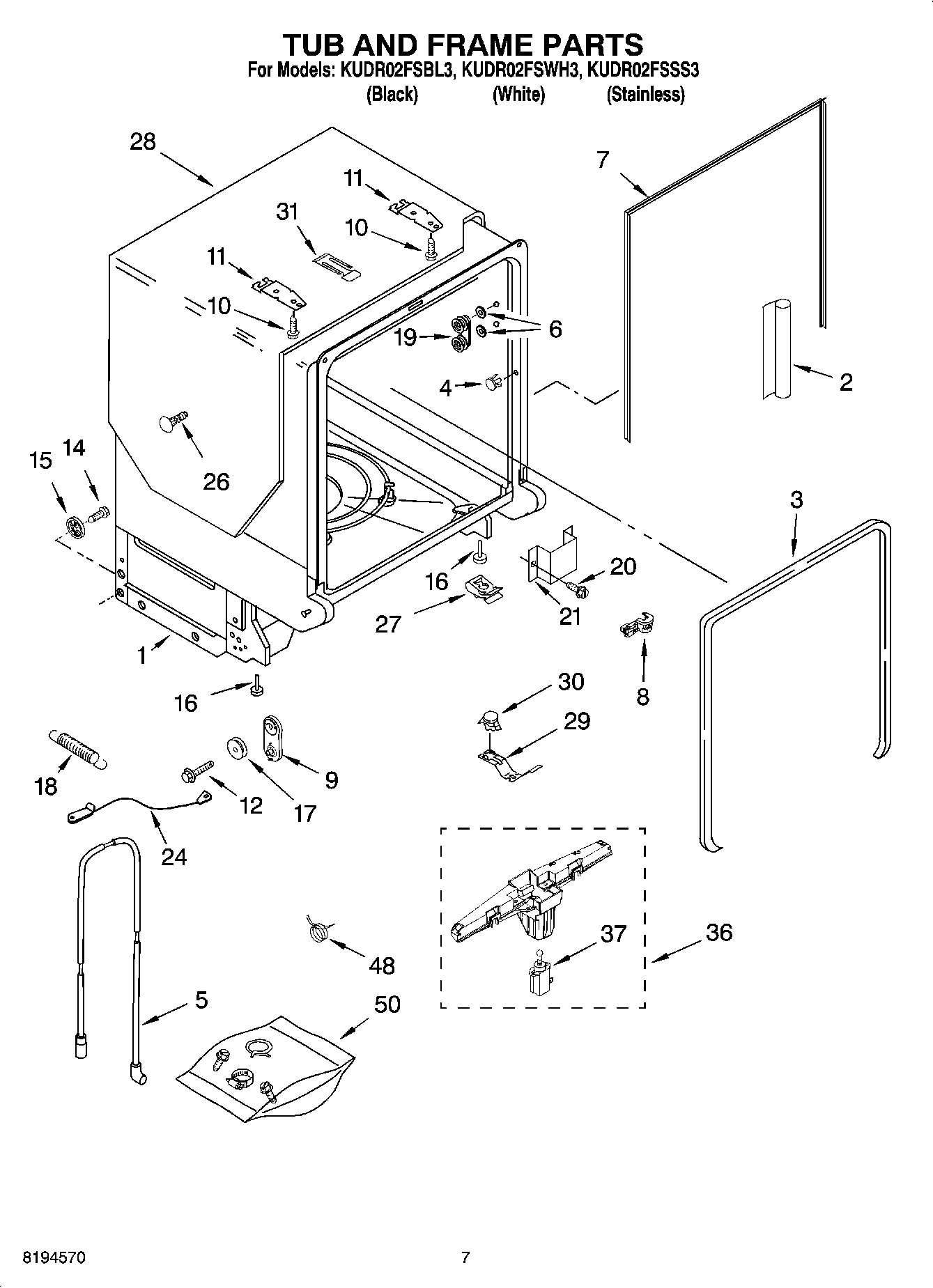 07 - TUB AND FRAME PARTS