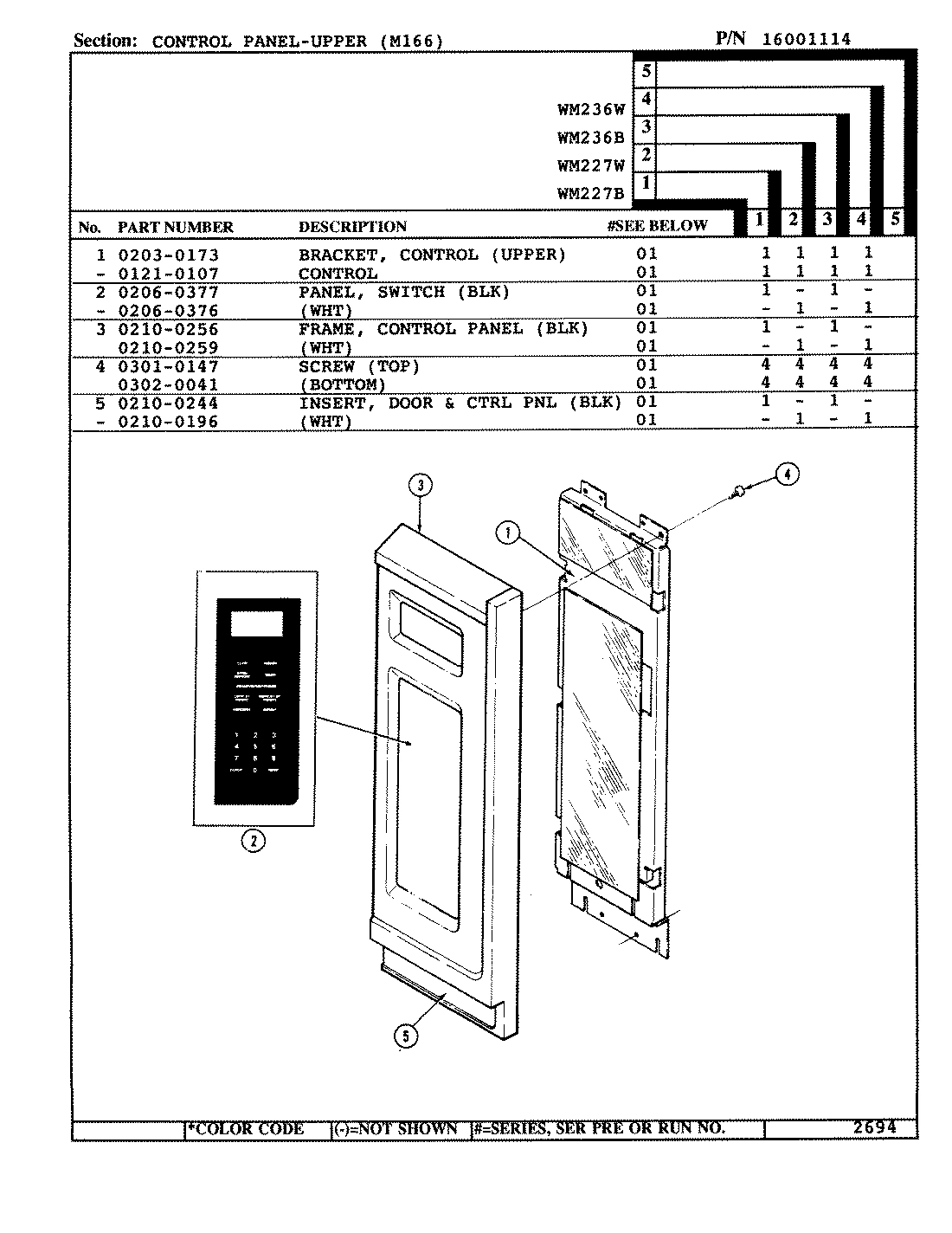 05 - CONTROL PANEL-UPPER (M166)