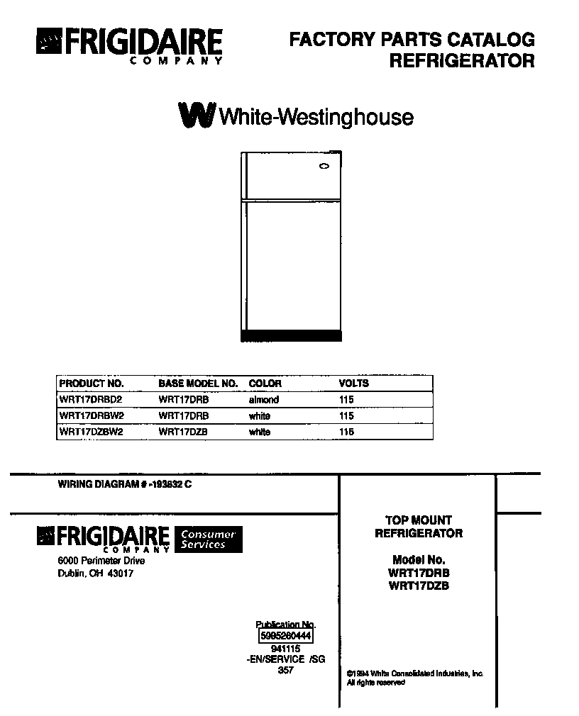 01 - TOP MOUNT REFRIGERATOR