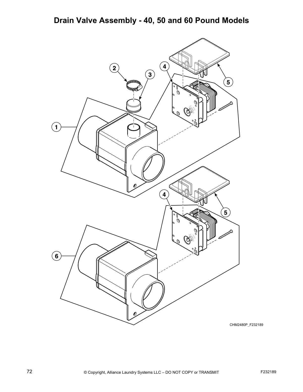 Drain Valve Assembly - 40, 50 and 60 Pound Models