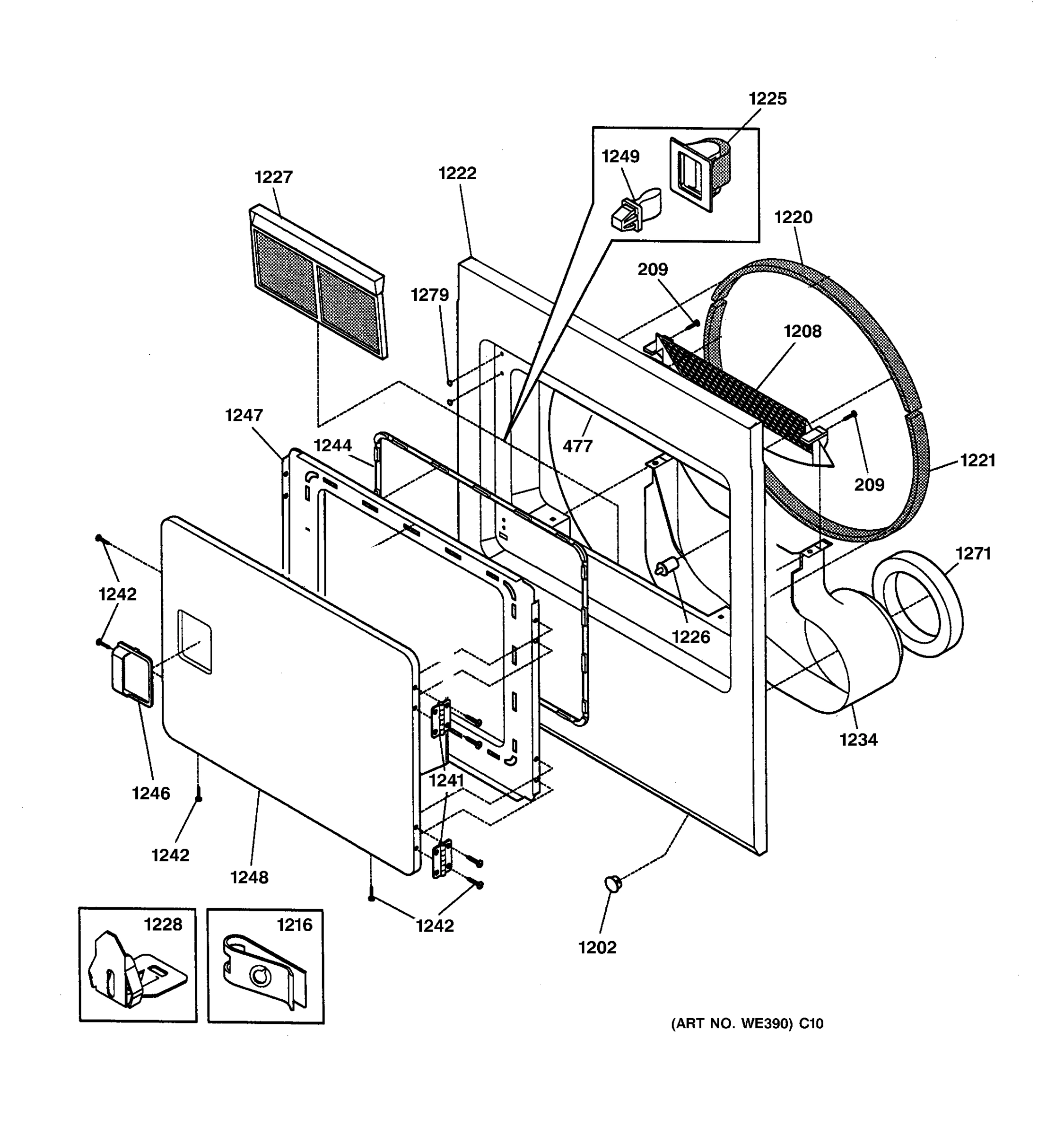 FRONT PANEL & LINT FILTER
