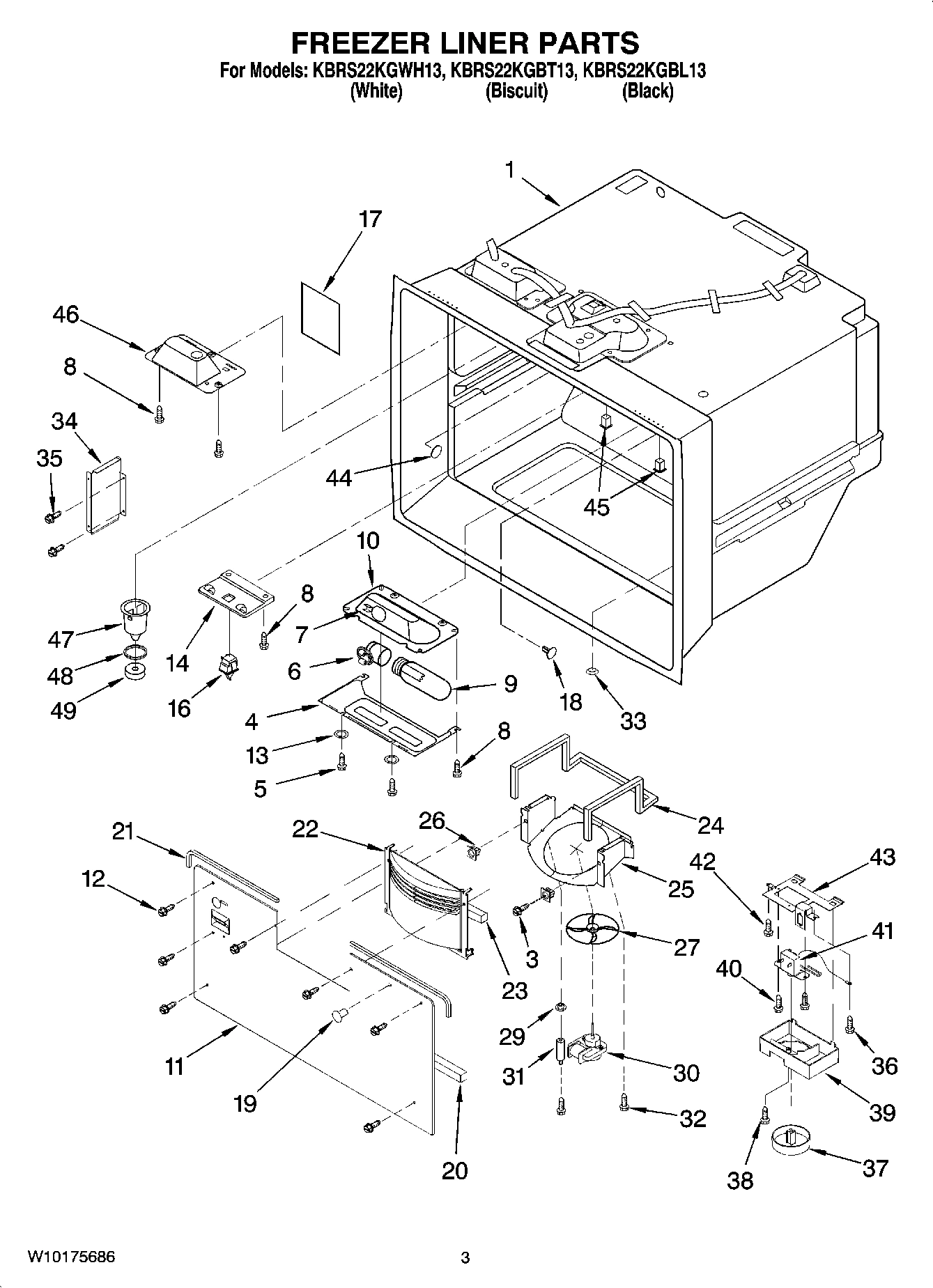 02 - FREEZER LINER PARTS