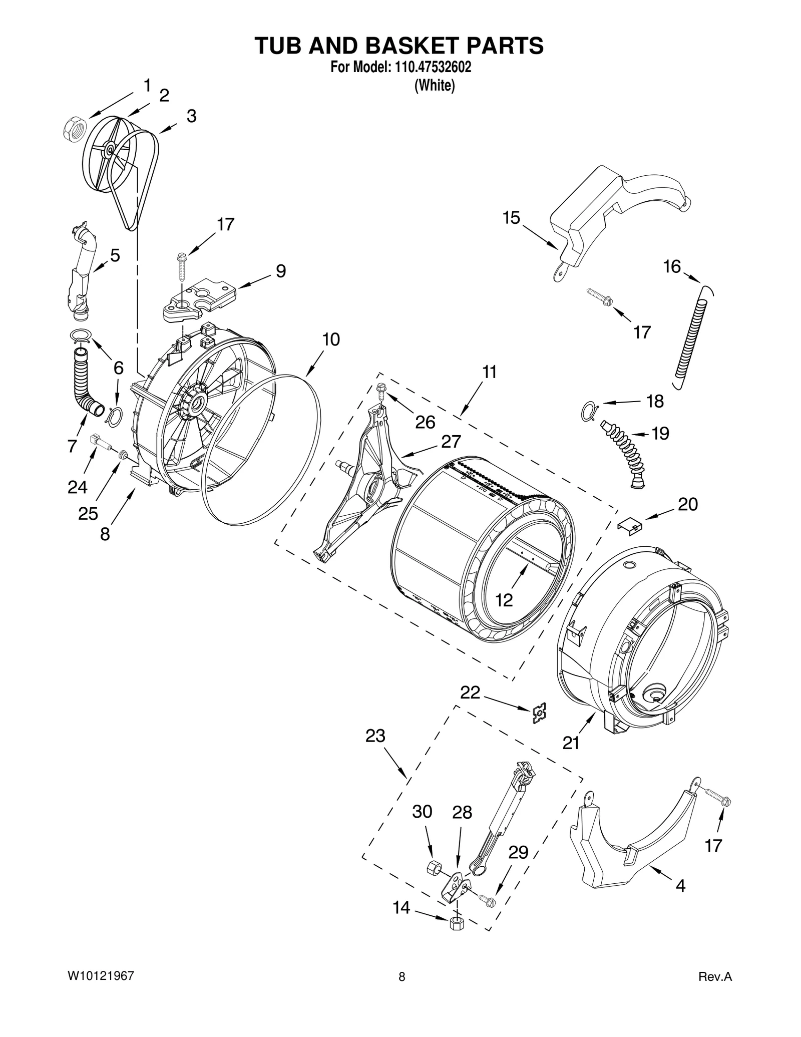 TUB AND BASKET PARTS