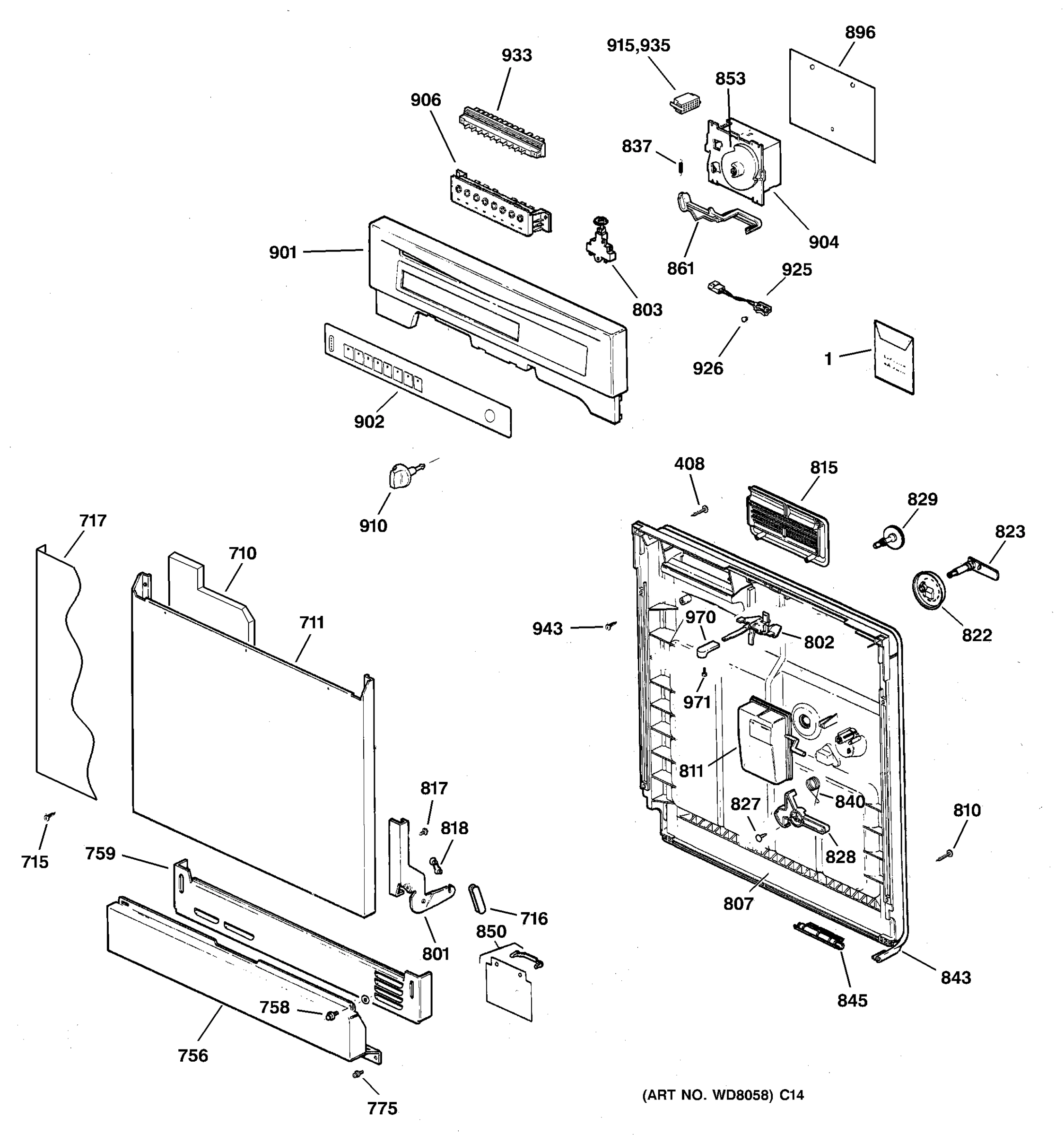 ESCUTCHEON & DOOR ASSEMBLY