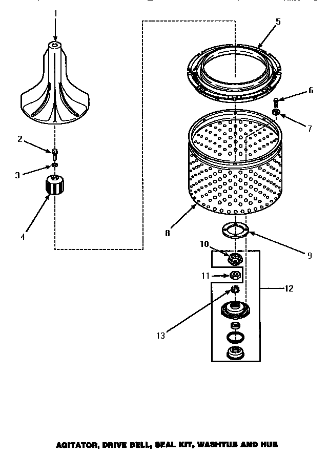 02 - AGITATOR/DRIVE BELL/SEAL KIT/TUB & HUB