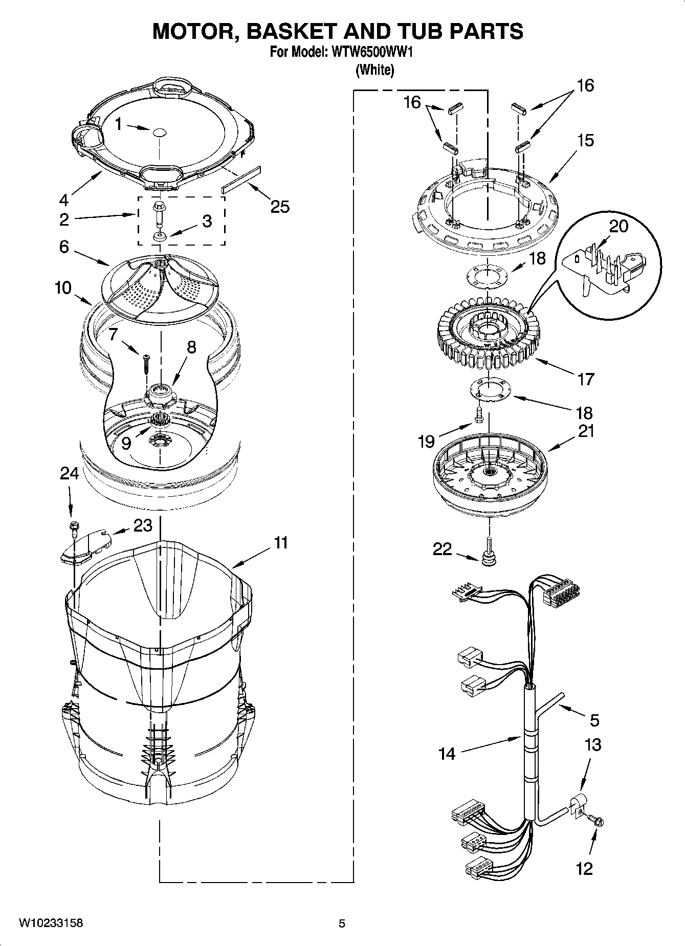03 - MOTOR, BASKET AND TUB PARTS