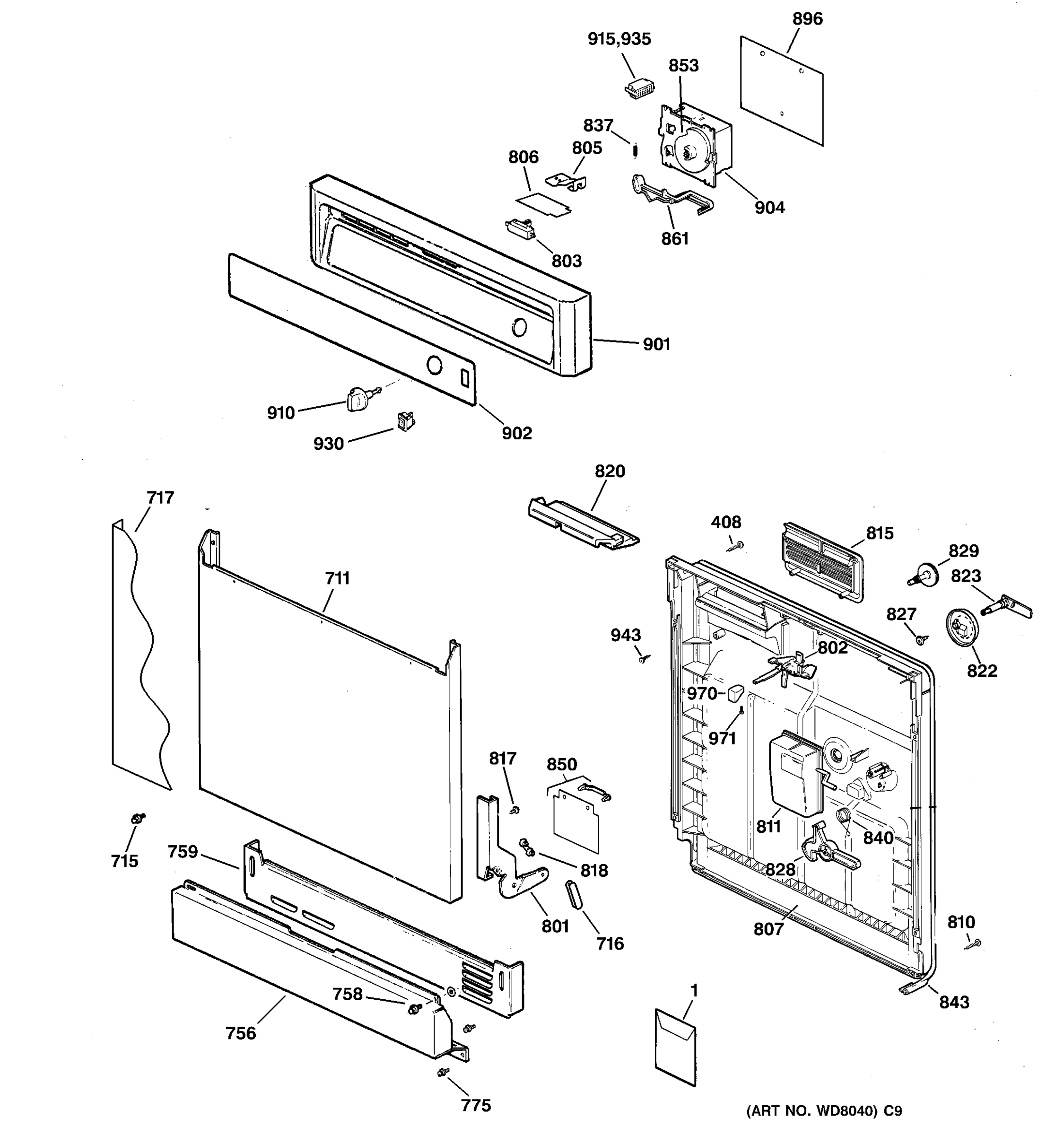 ESCUTCHEON & DOOR ASSEMBLY