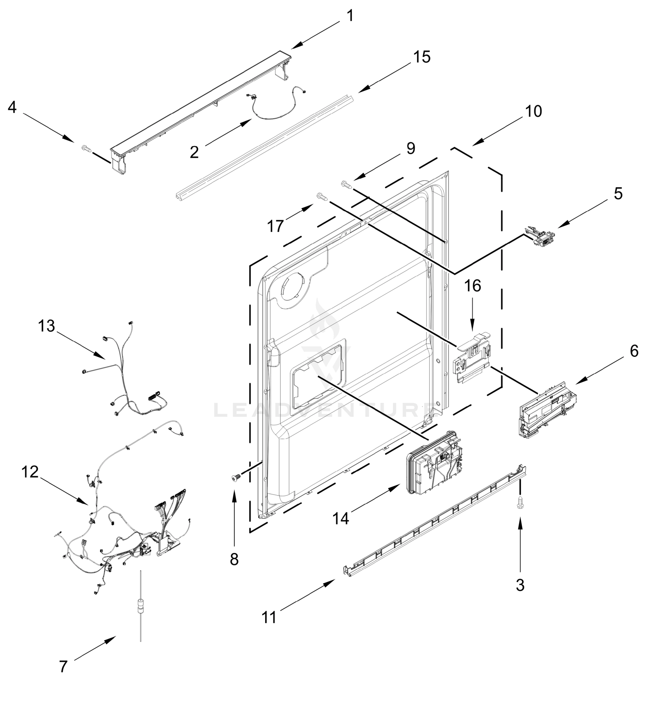 CONTROL PANEL AND INNER DOOR PARTS