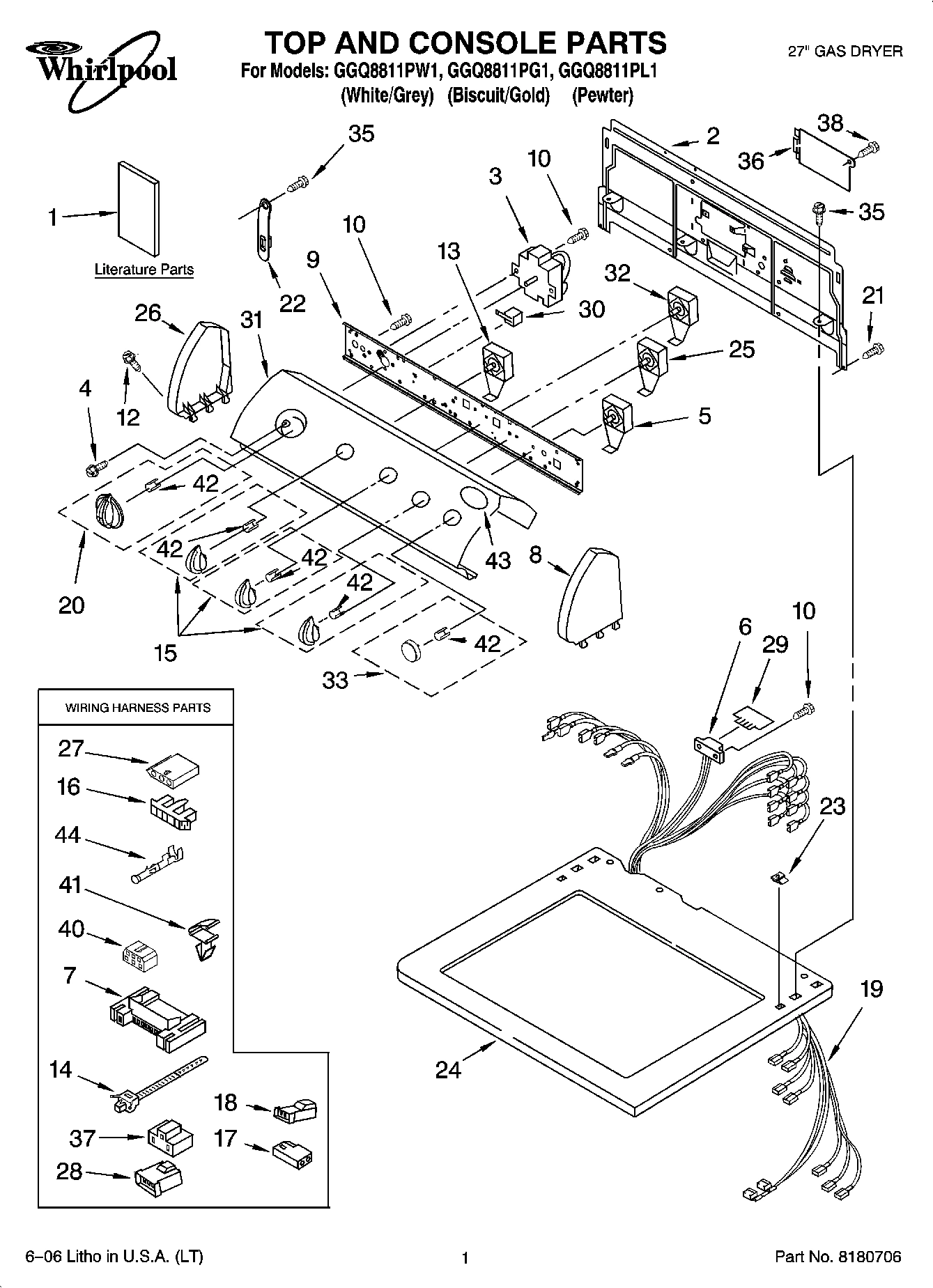 01 - TOP AND CONSOLE PARTS