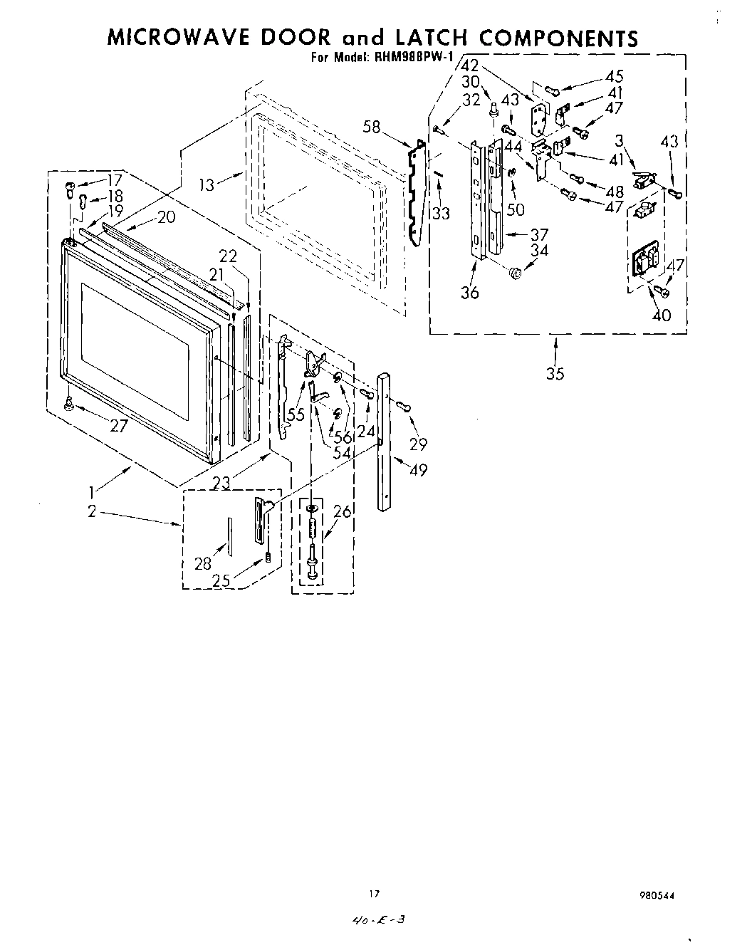 10 - MICROWAVE DOOR AND LATCH , LIT/OPTIONAL