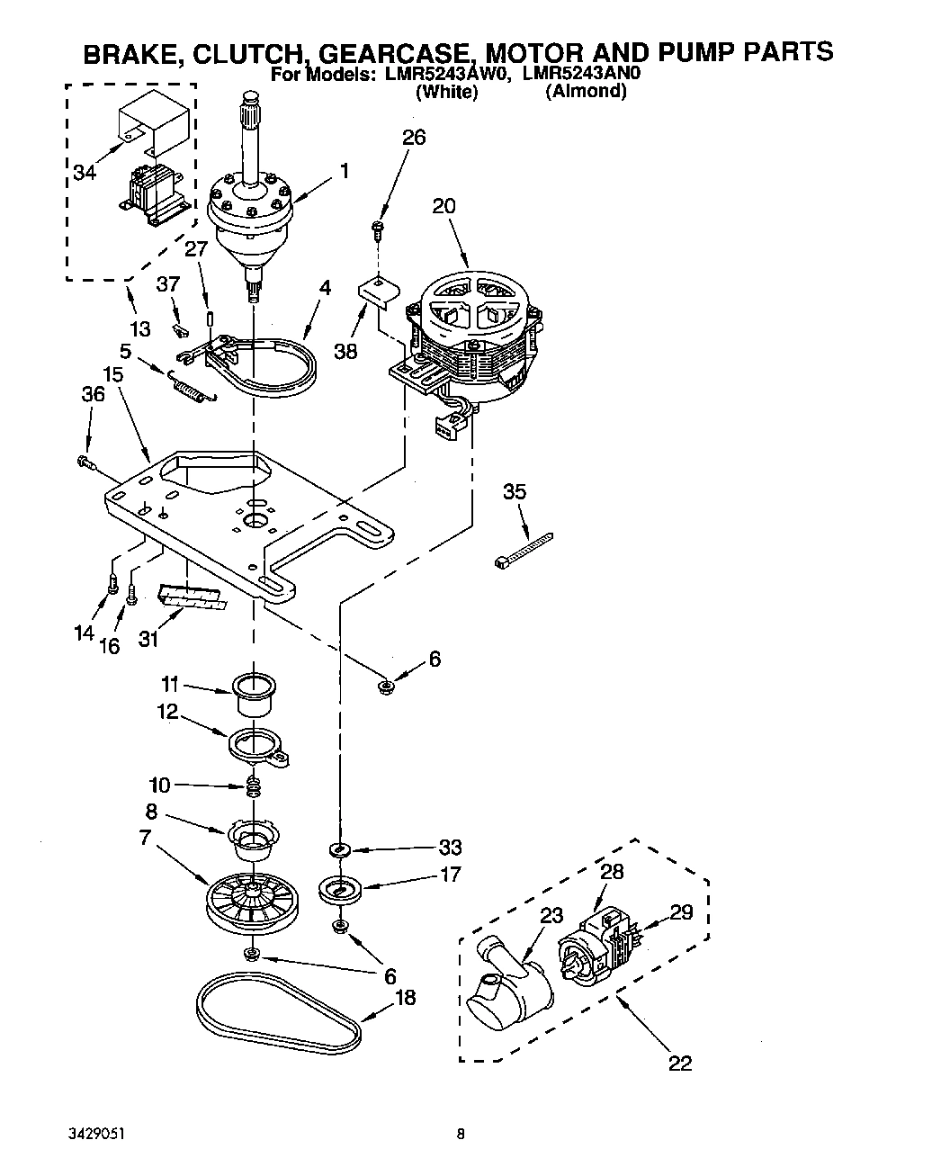 05 - BRAKE, CLUTCH, GEARCASE, MOTOR & PUMP