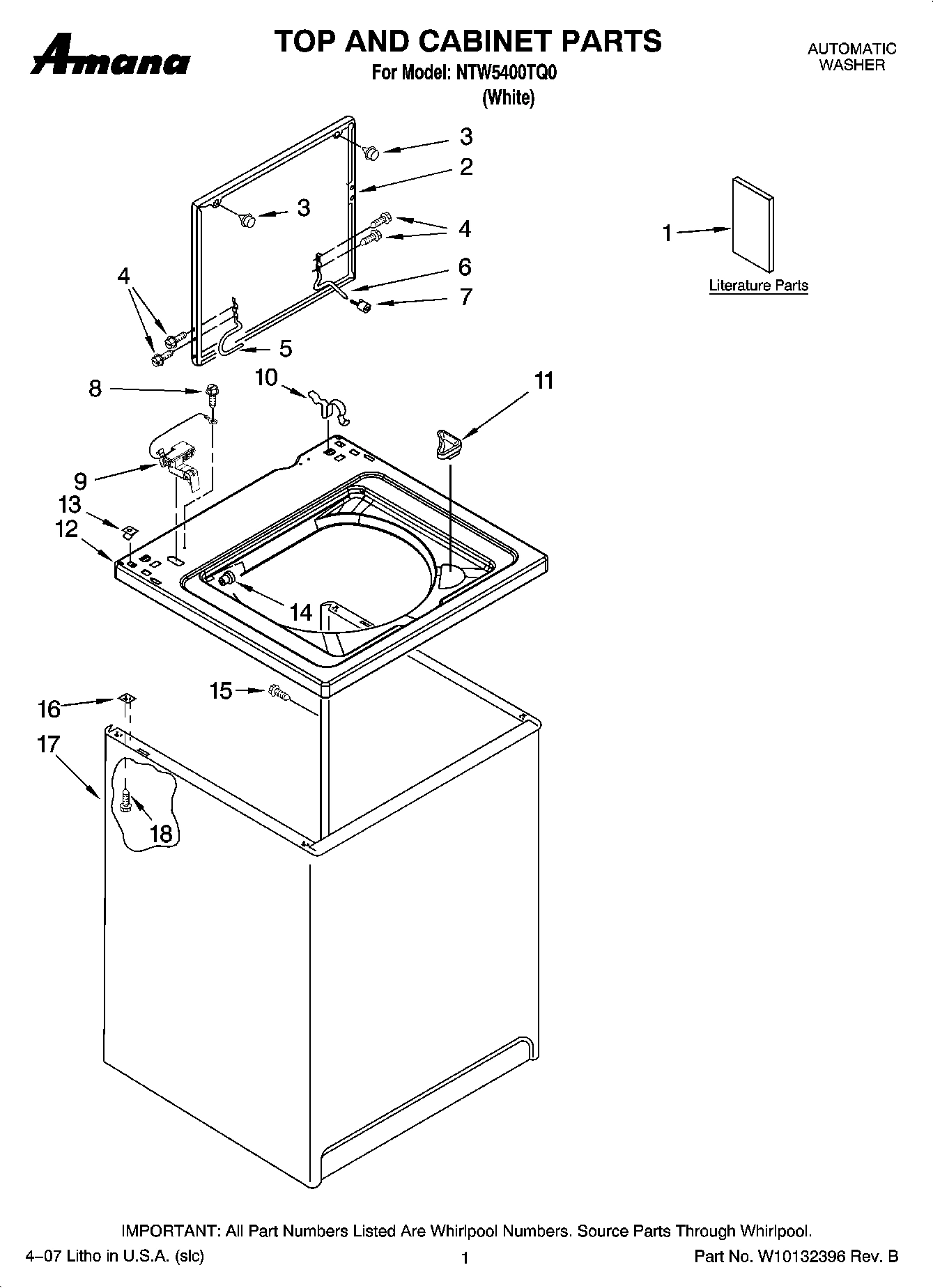 01 - TOP AND CABINET PARTS