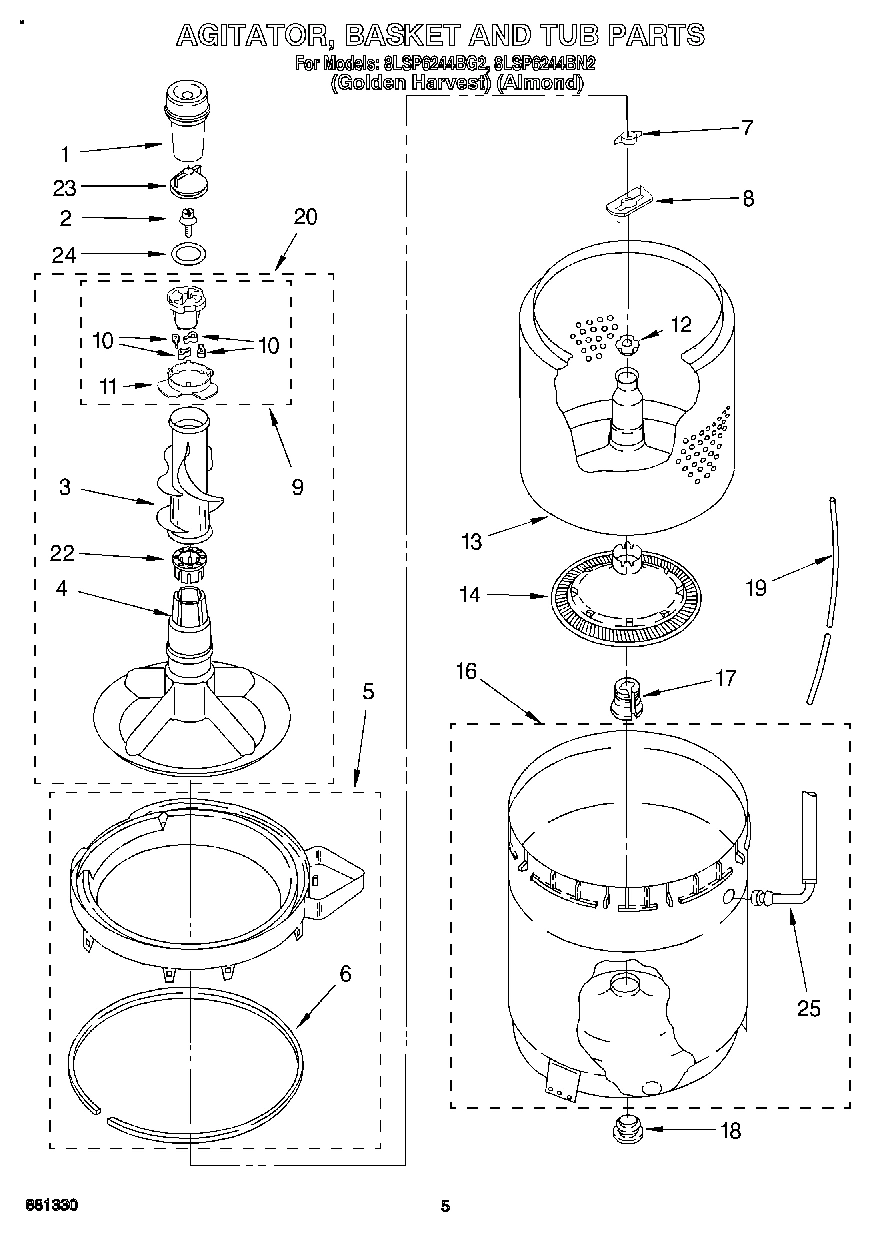 03 - AGITATOR, BASKET AND TUB