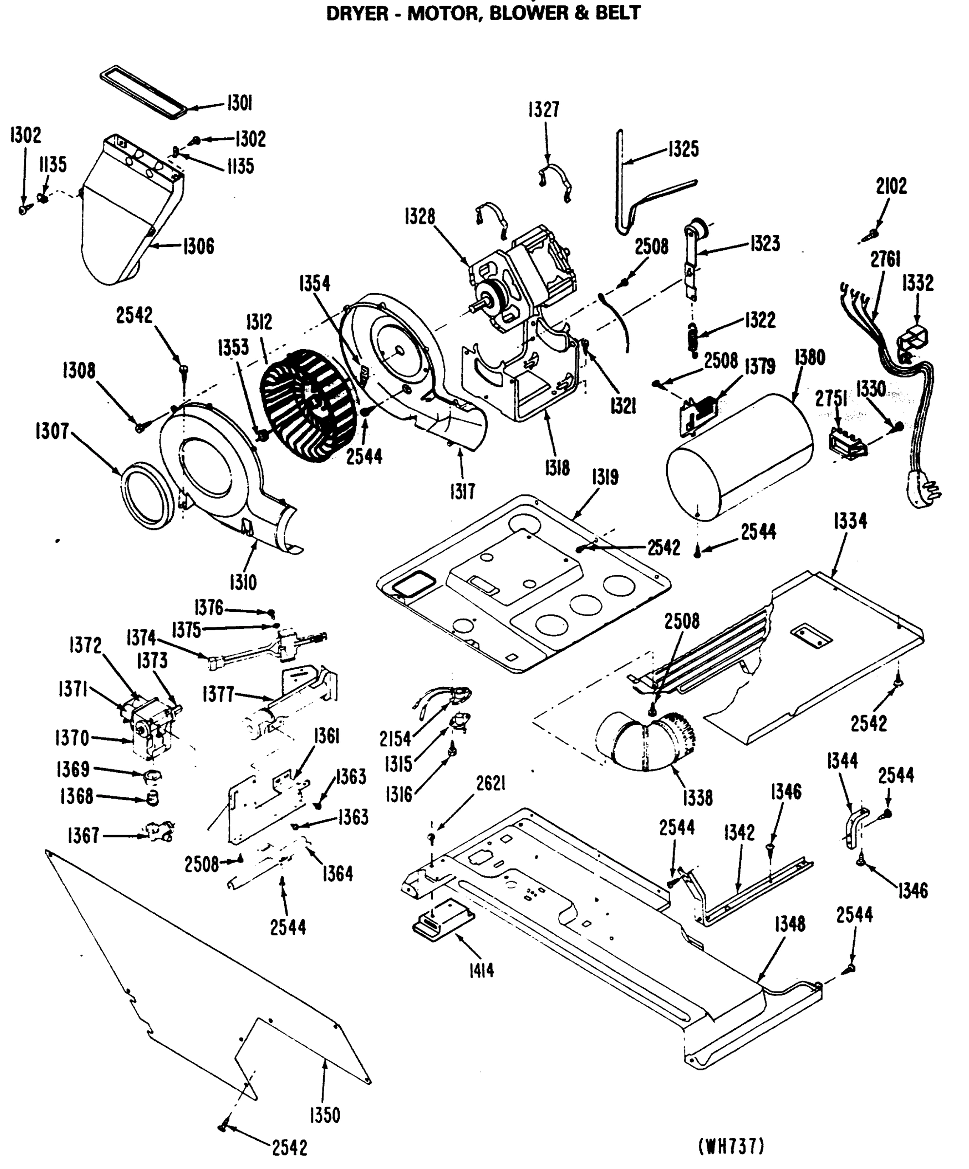 DRYER - MOTOR, BLOWER & BELT