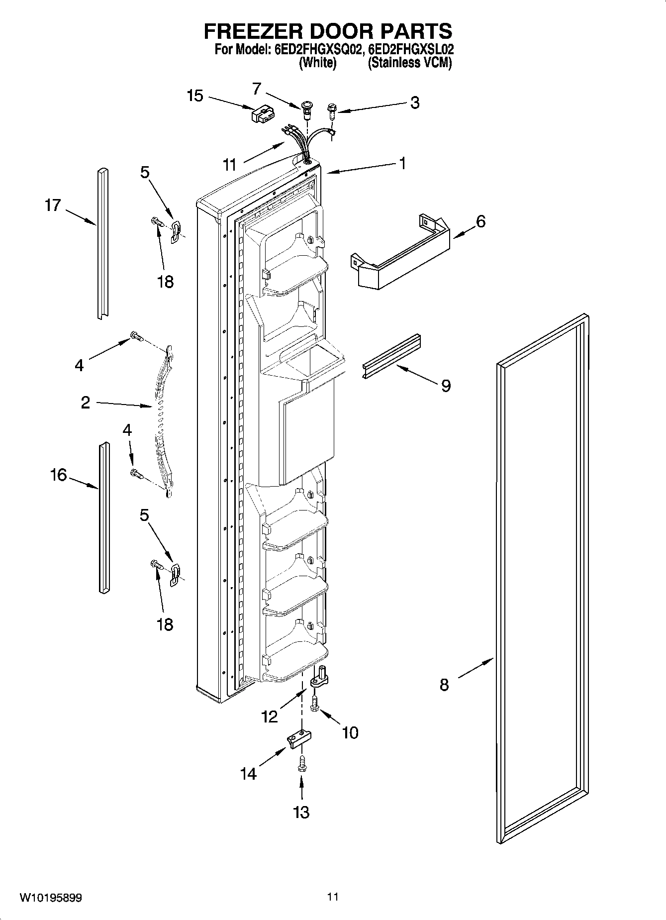 08 - FREEZER DOOR PARTS