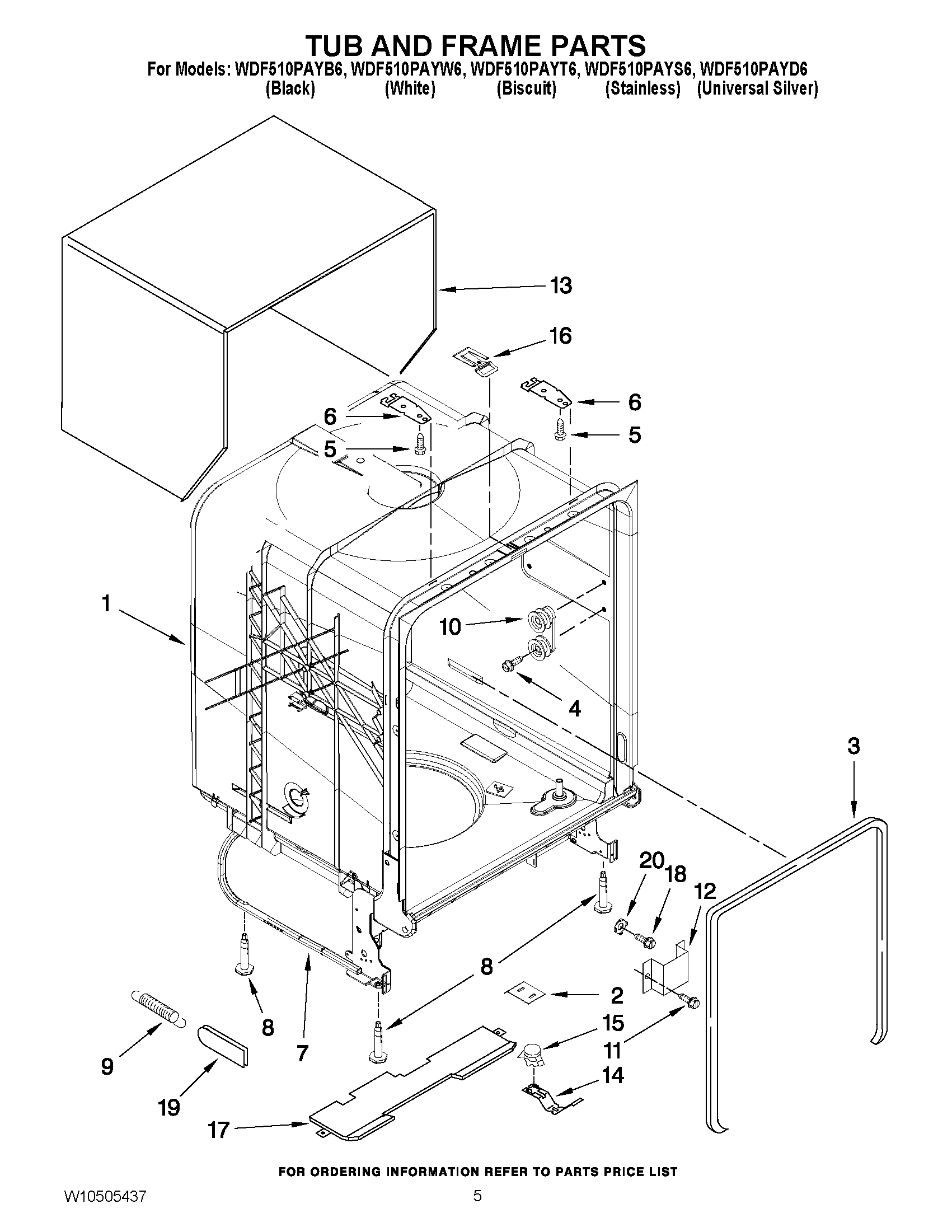 05 - TUB AND FRAME PARTS