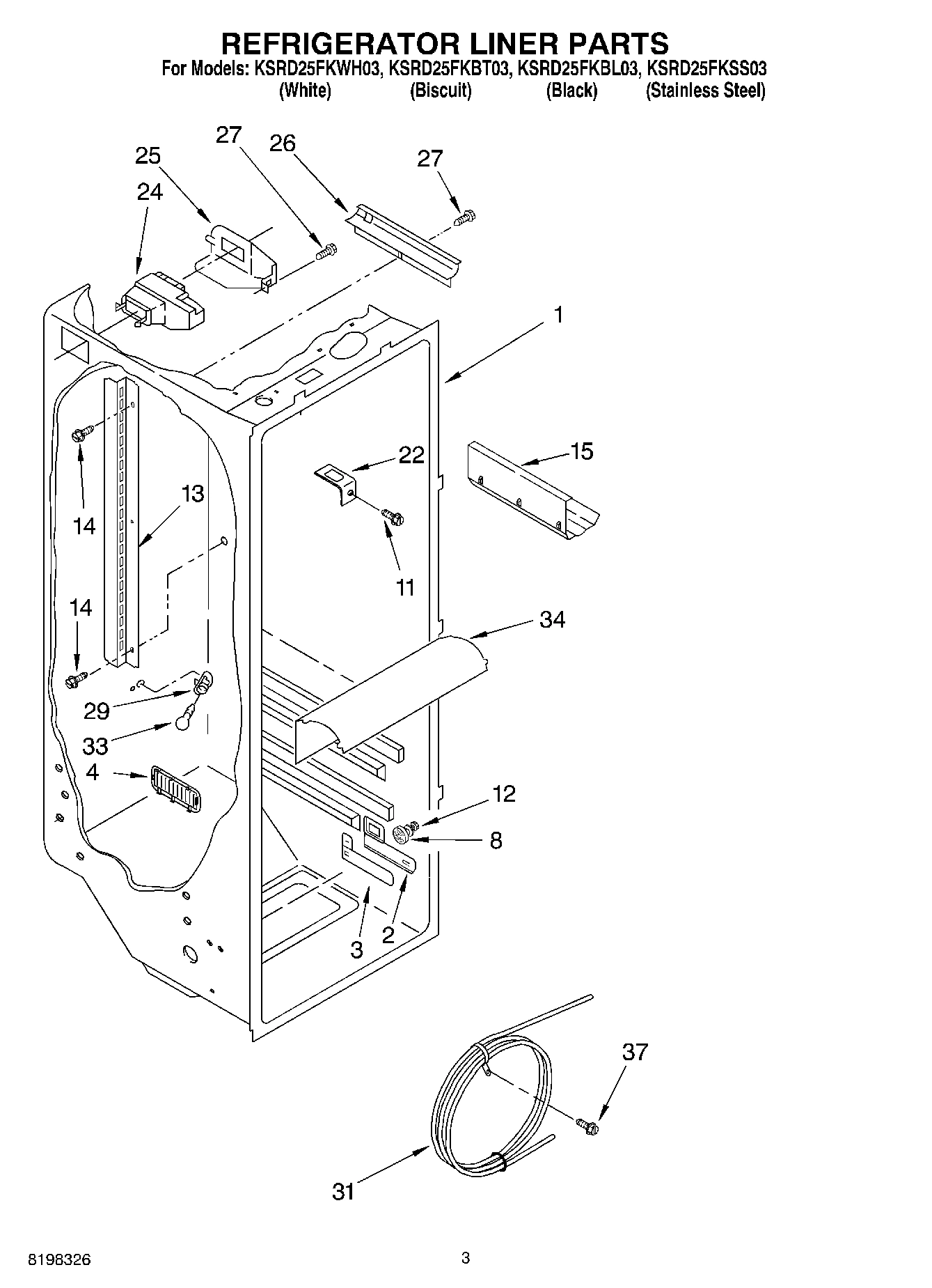 02 - REFRIGERATOR LINER PARTS