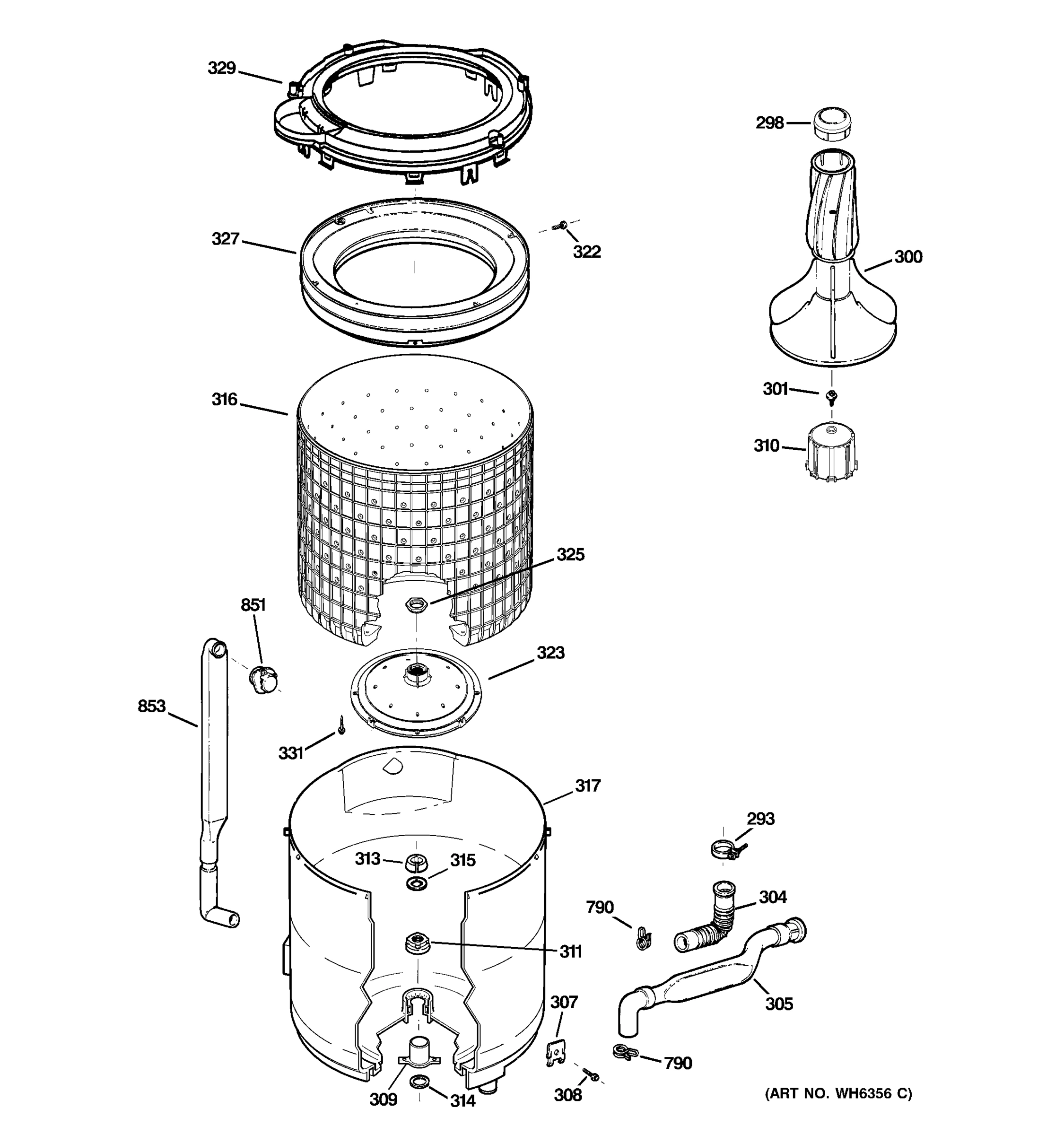 TUB, BASKET & AGITATOR