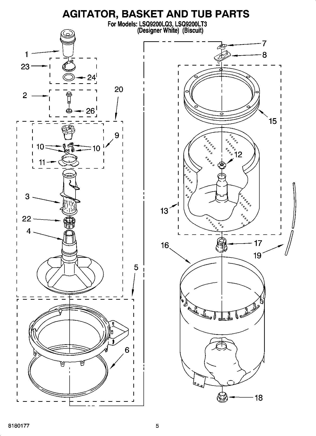 03 - AGITATOR, BASKET AND TUB PARTS