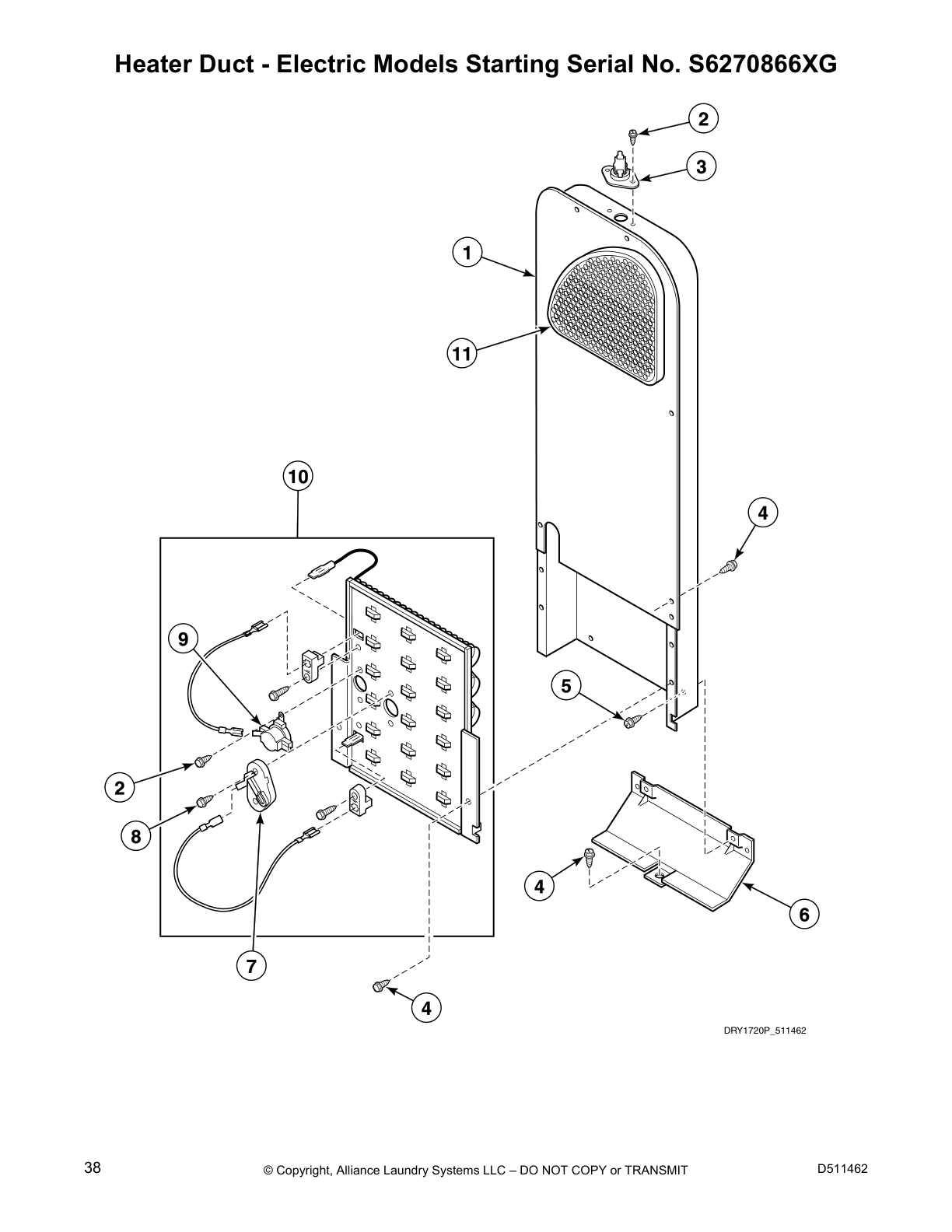 Heater Duct - Electric Models Starting Serial No. S6270866XG