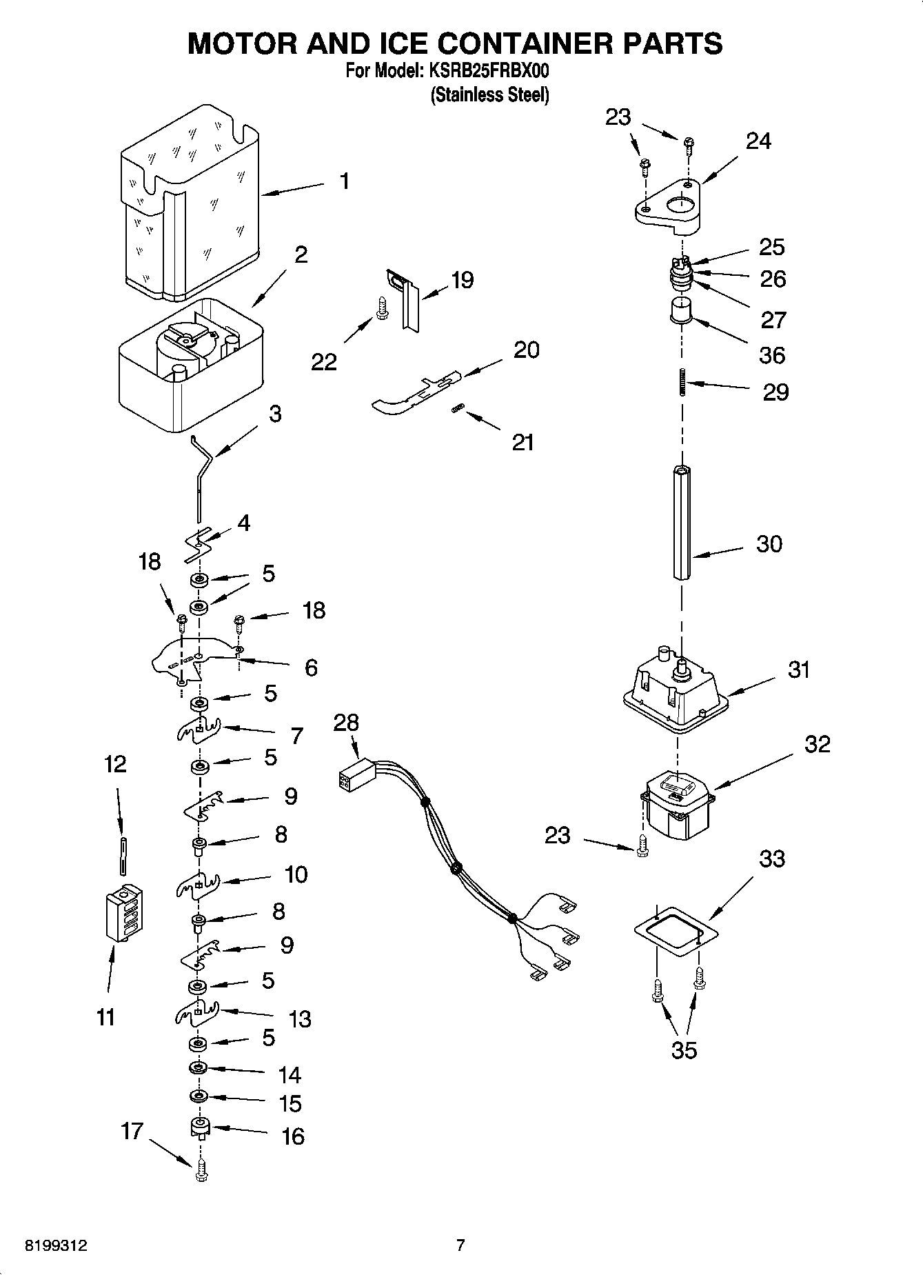 05 - MOTOR AND ICE CONTAINER PARTS