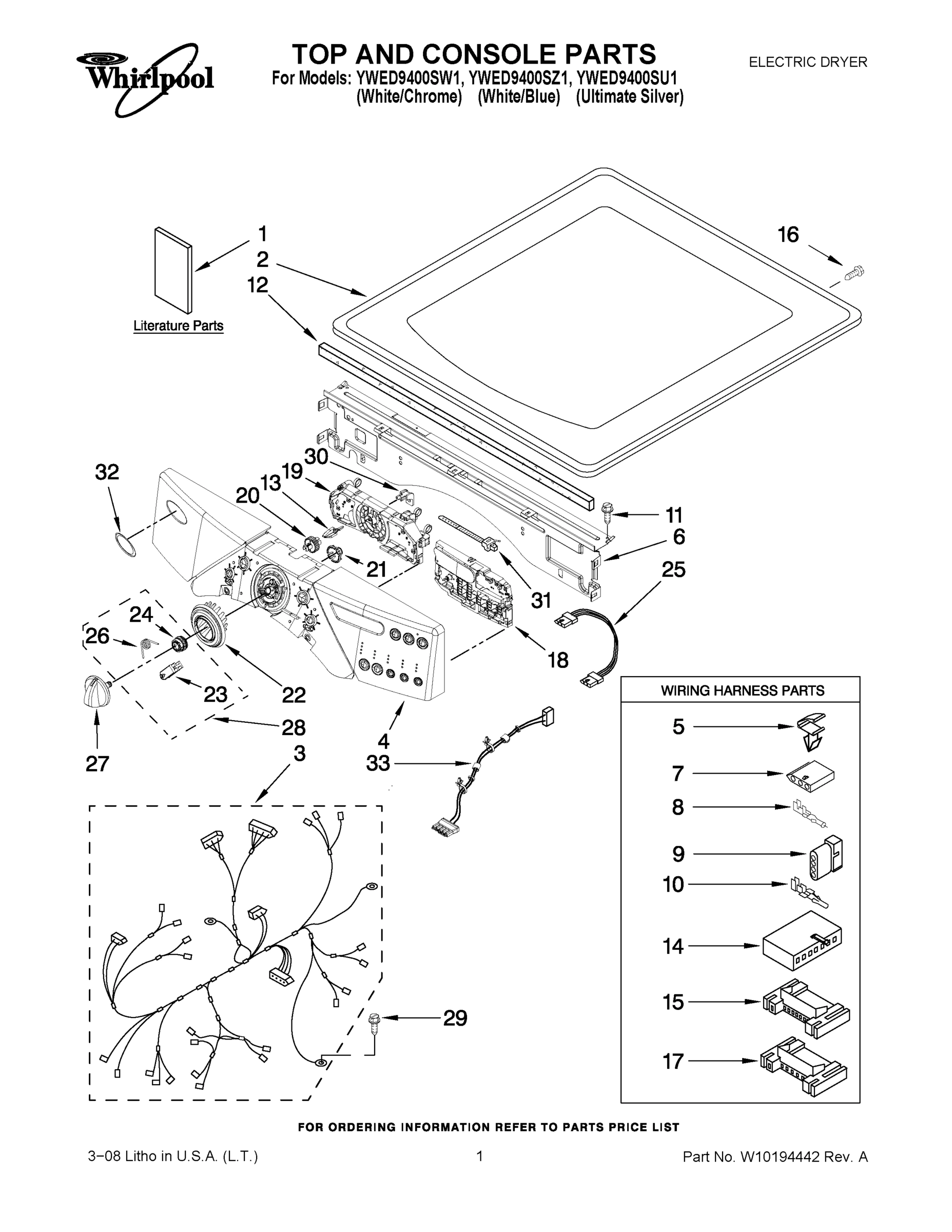 01 - TOP AND CONSOLE PARTS