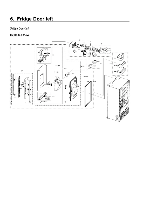Left Refrigerator Door Parts