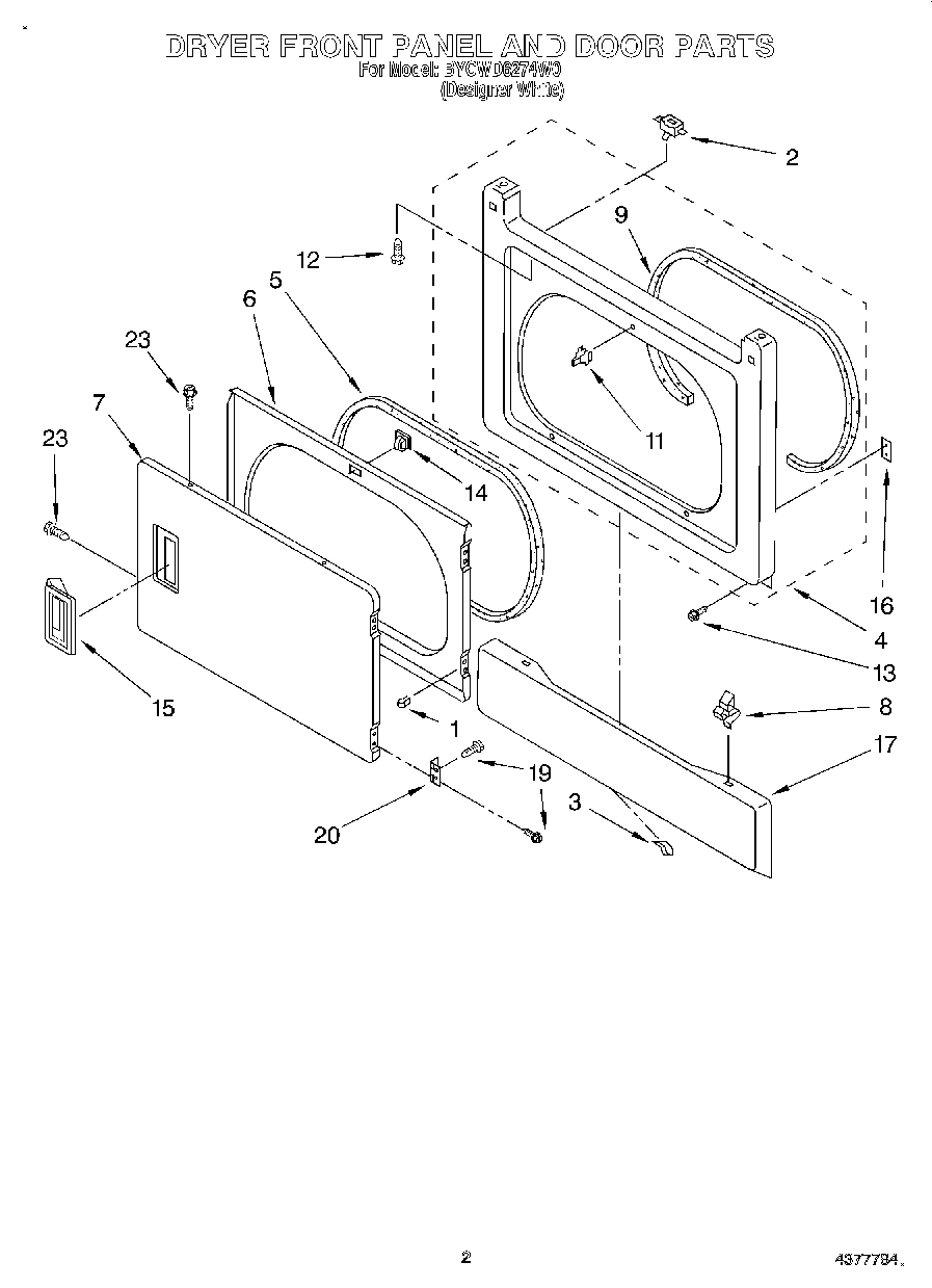 02 - DRYER FRONT PANEL AND DOOR