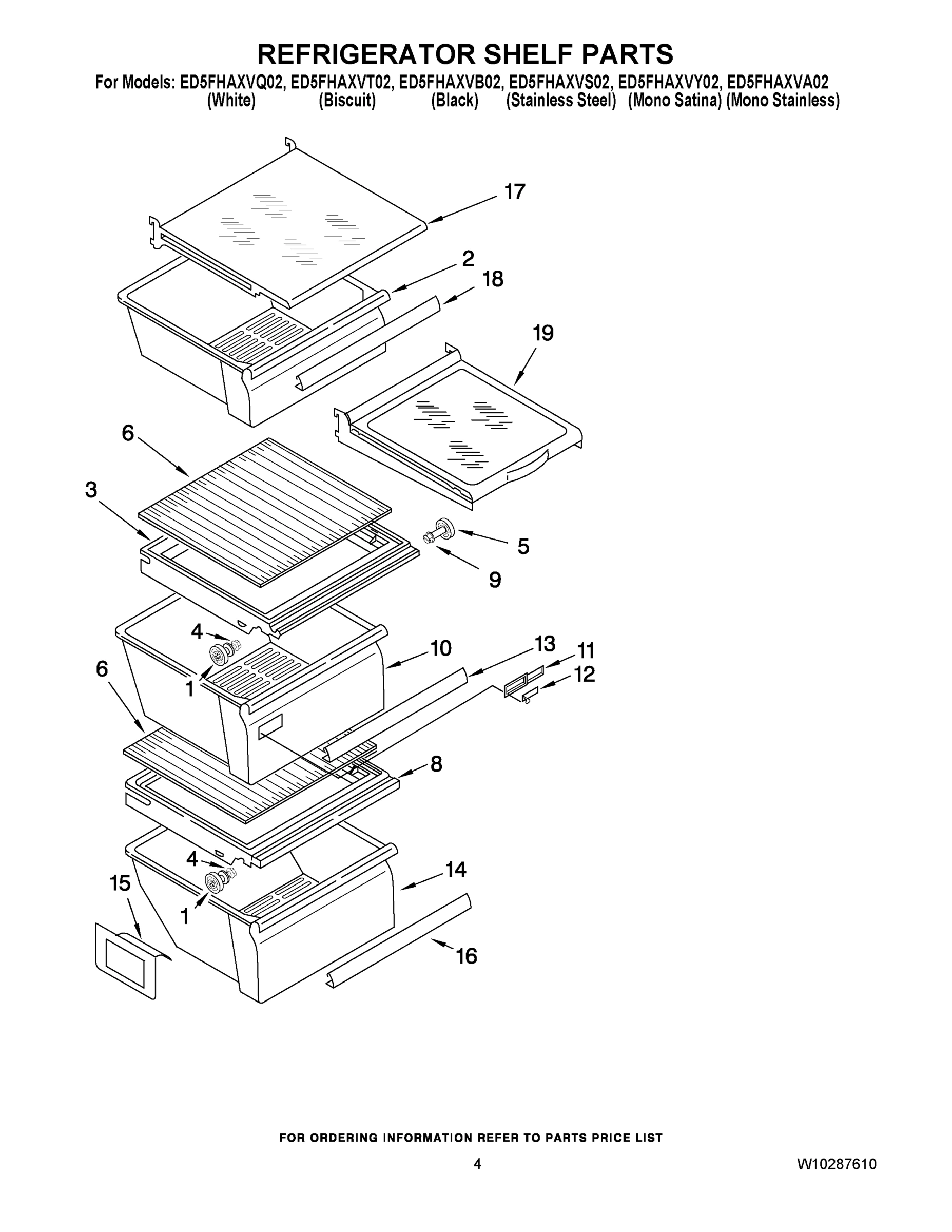 03 - REFRIGERATOR SHELF PARTS