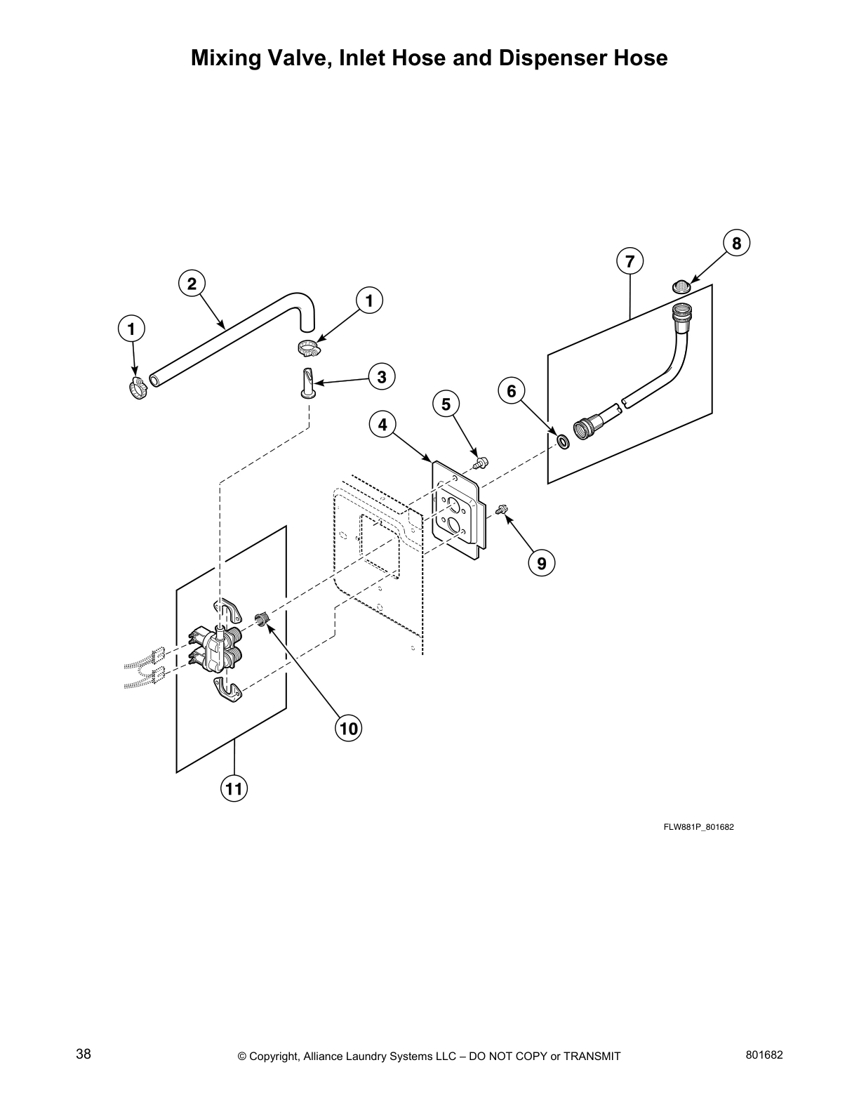 Mixing Valve, Inlet Hose and Dispenser Hose