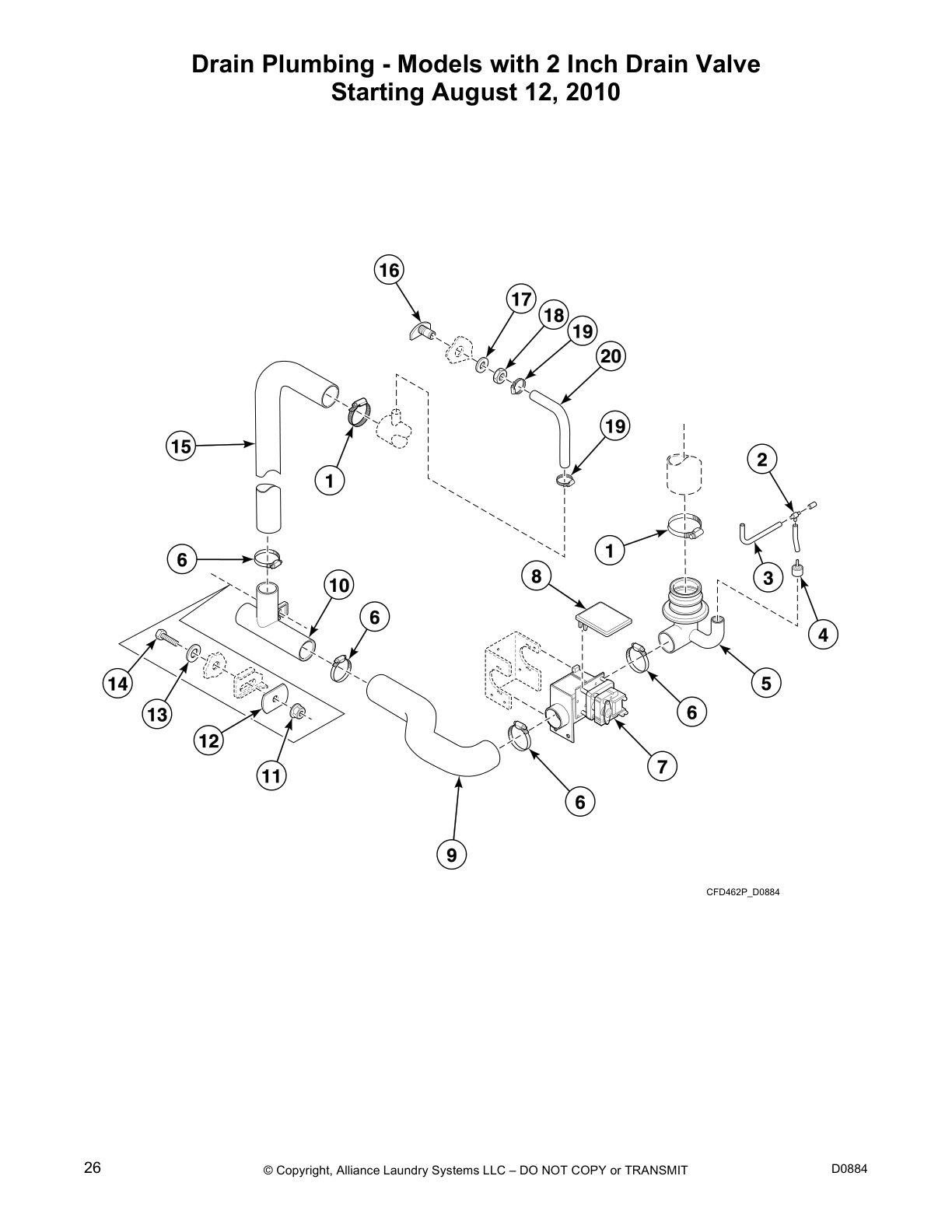 Drain Plumbing - Models with 2 Inch Drain Valve
Starting August 12, 2010