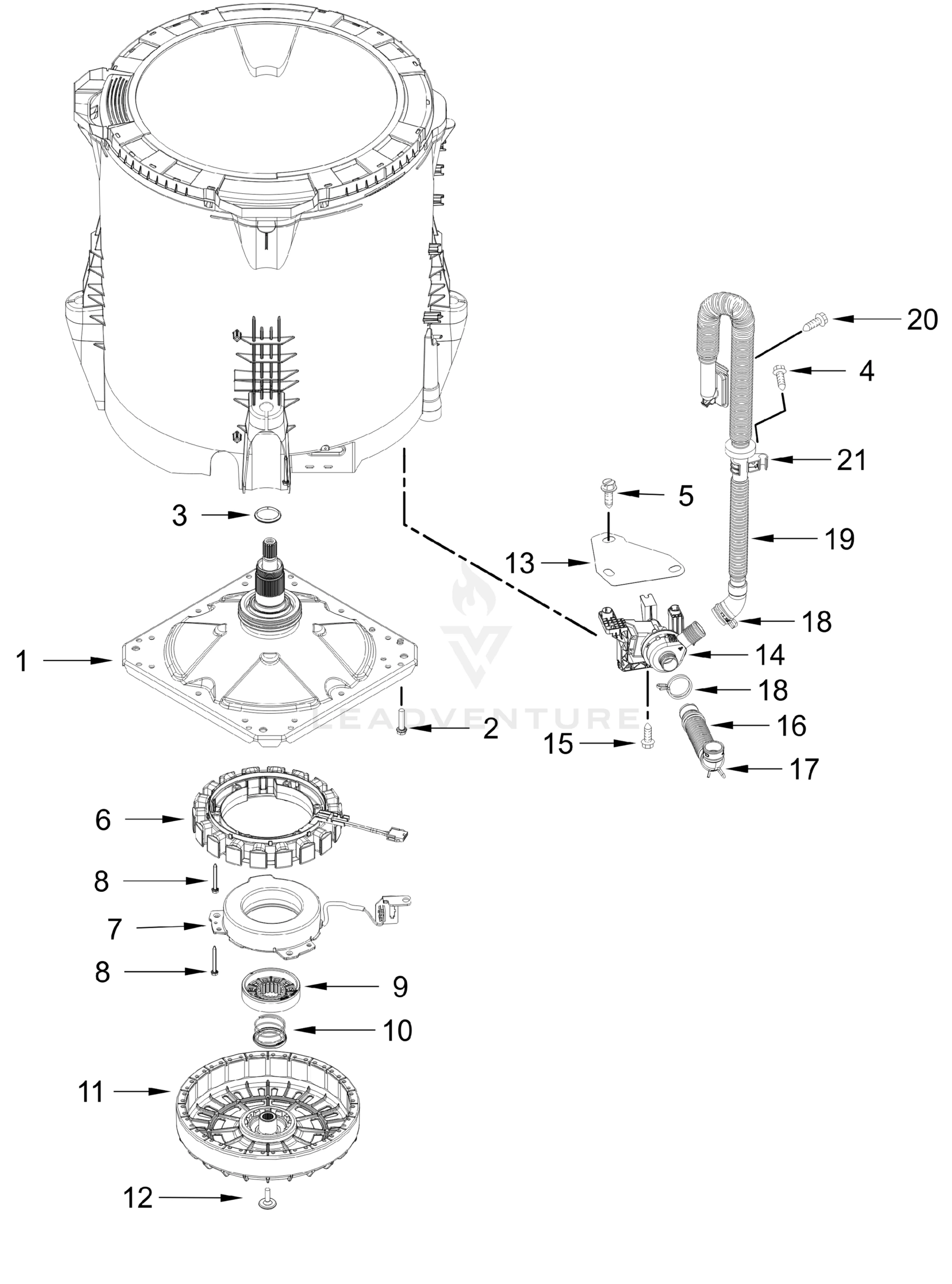GEARCASE, MOTOR AND PUMP PARTS