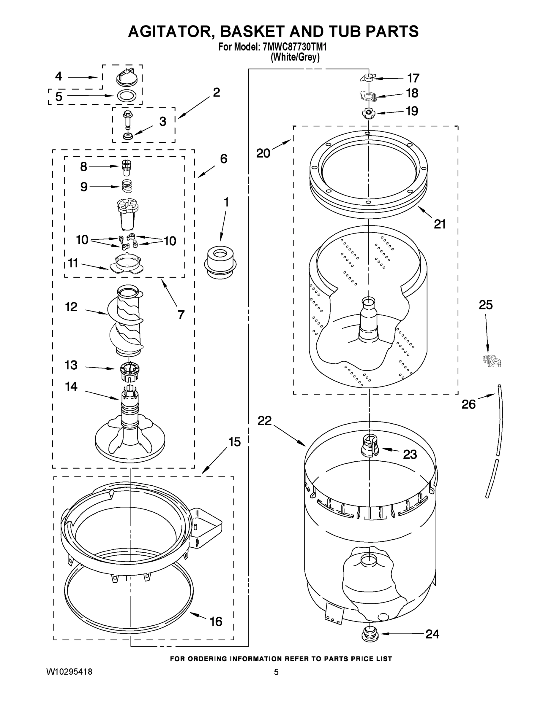 03 - AGITATOR, BASKET AND TUB PARTS