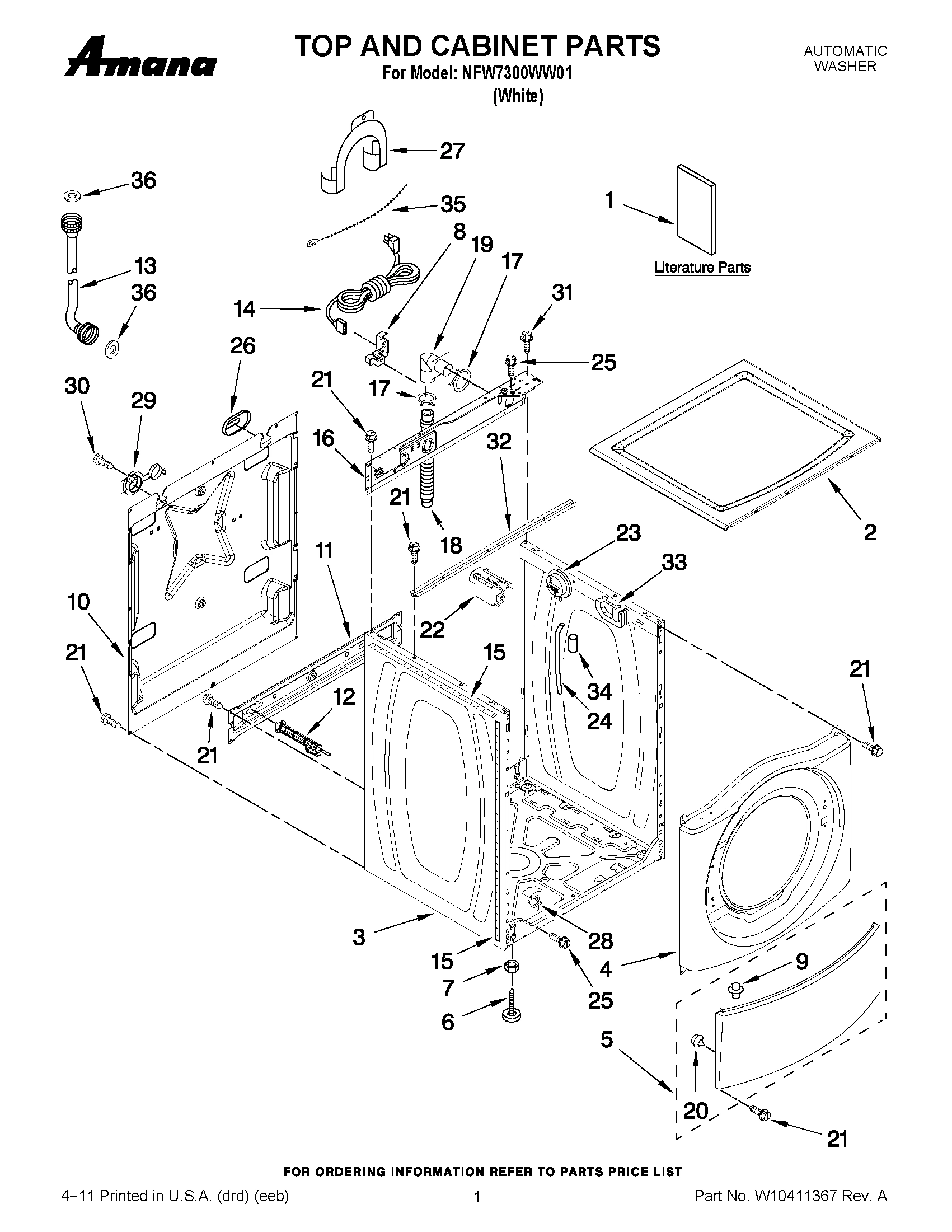 01 - TOP AND CABINET PARTS