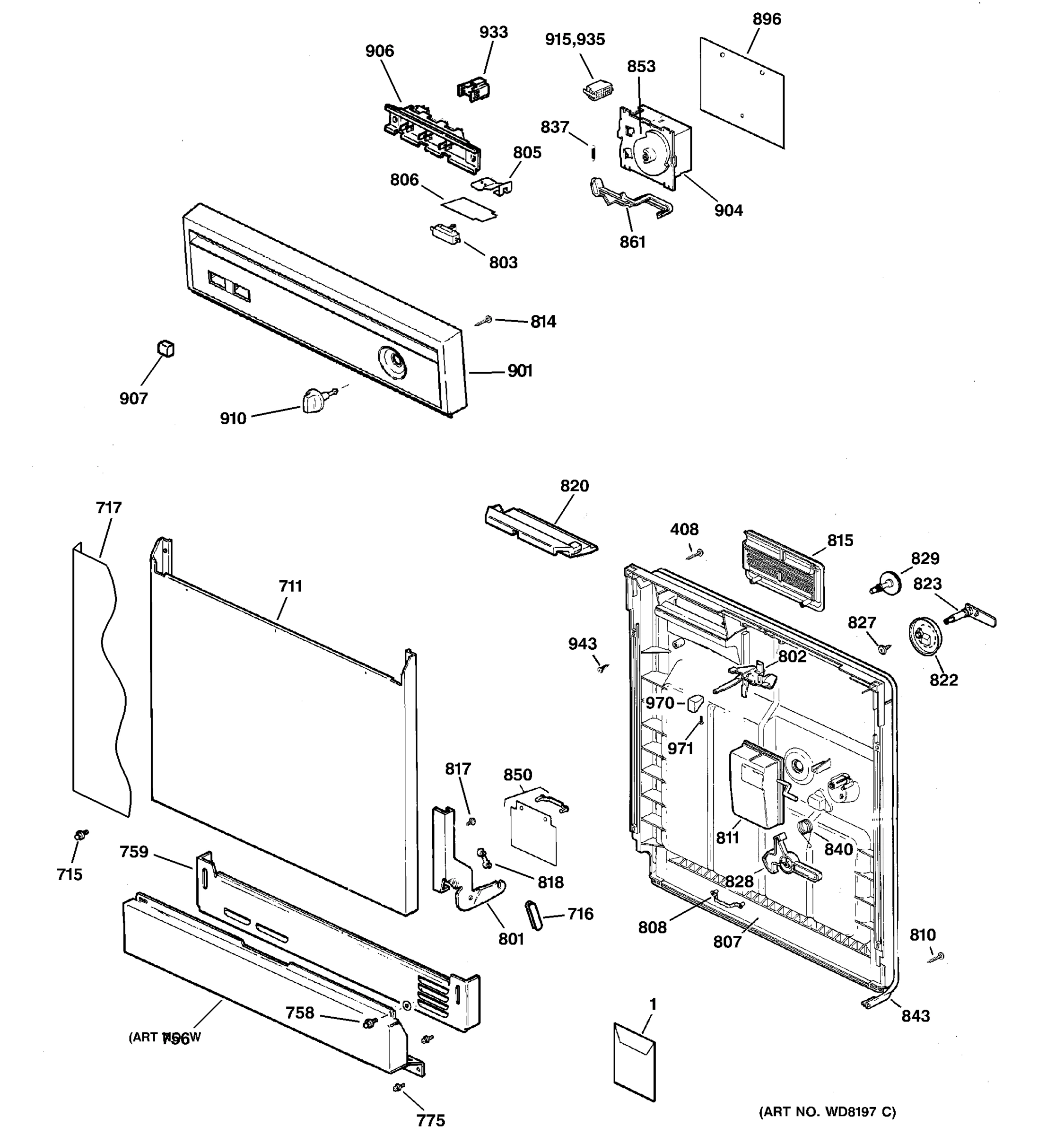 ESCUTCHEON & DOOR ASSEMBLY