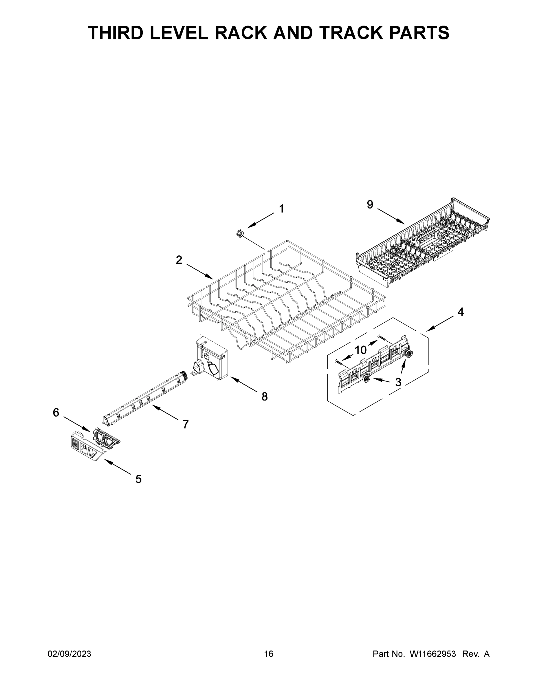 09 - THIRD LEVEL RACK AND TRACK PARTS