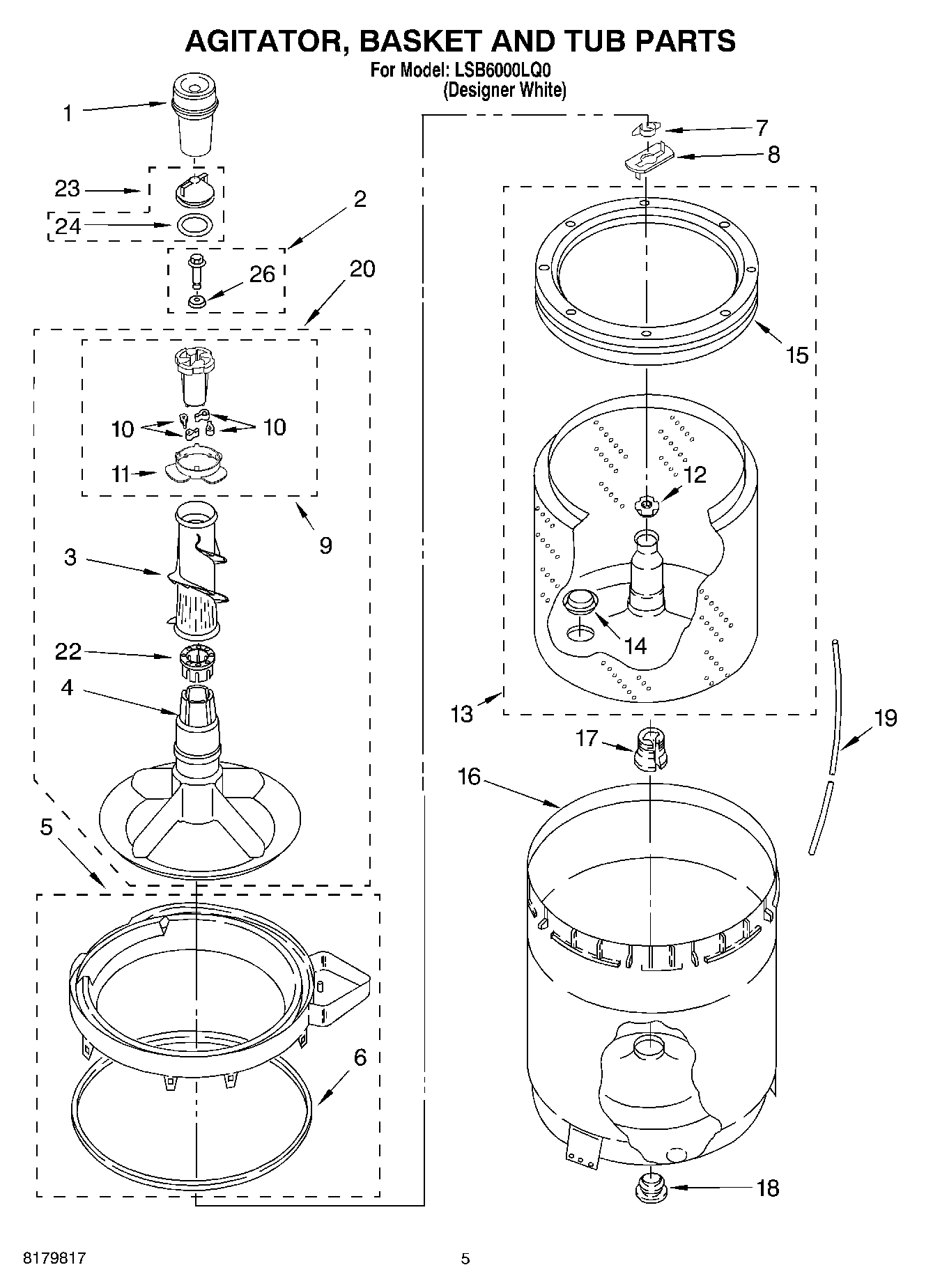 03 - AGITATOR, BASKET AND TUB