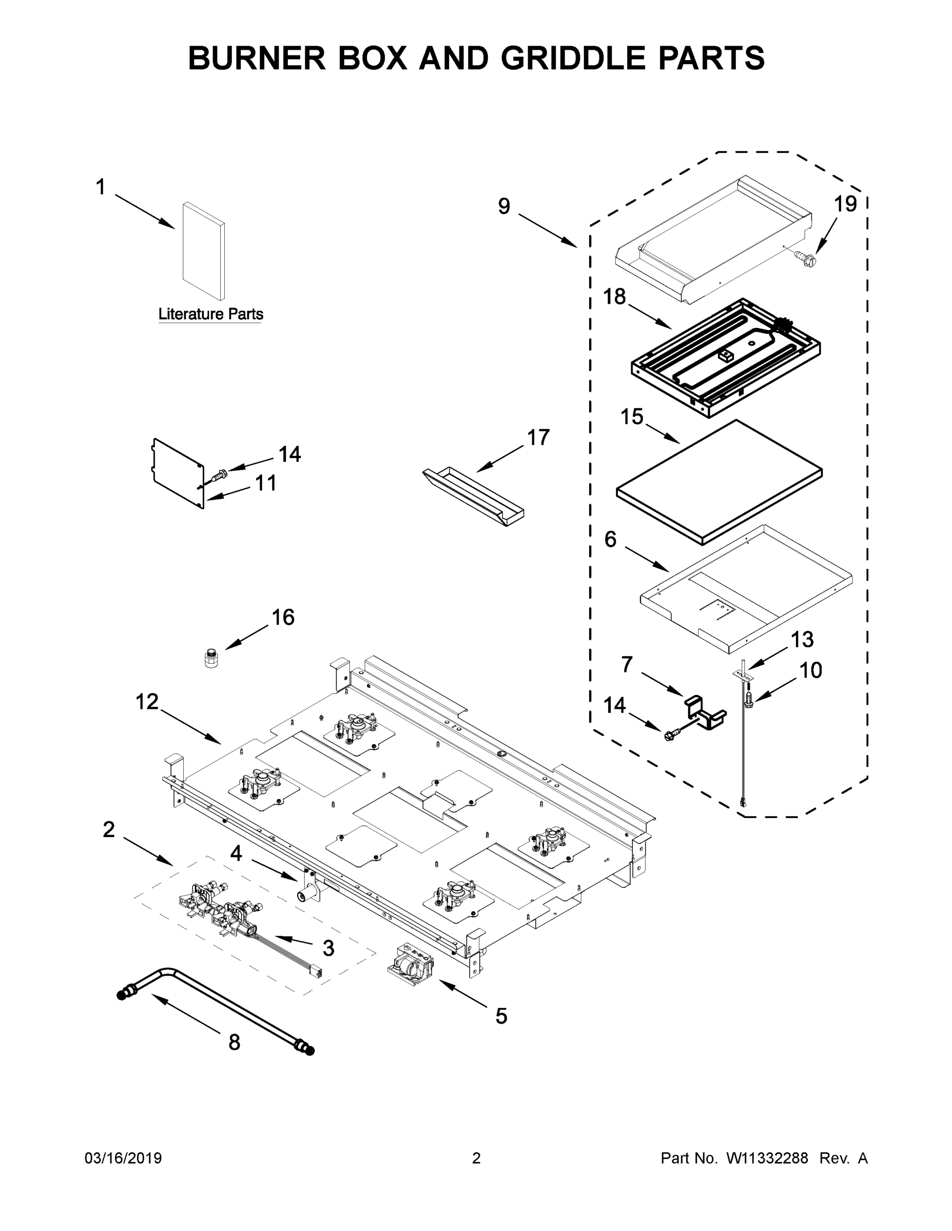 02 - BURNER BOX AND GRIDDLE PARTS