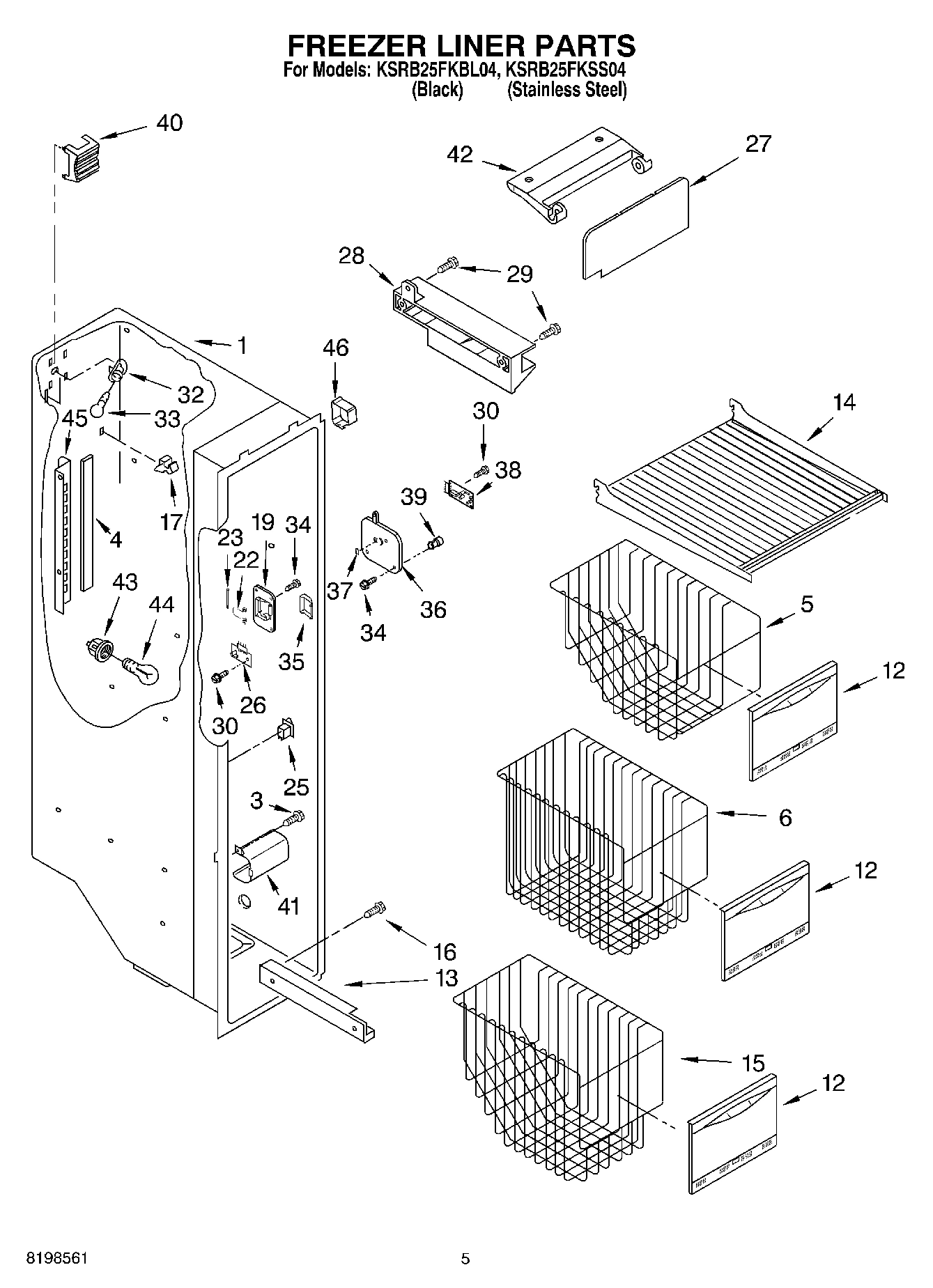 04 - FREEZER LINER PARTS