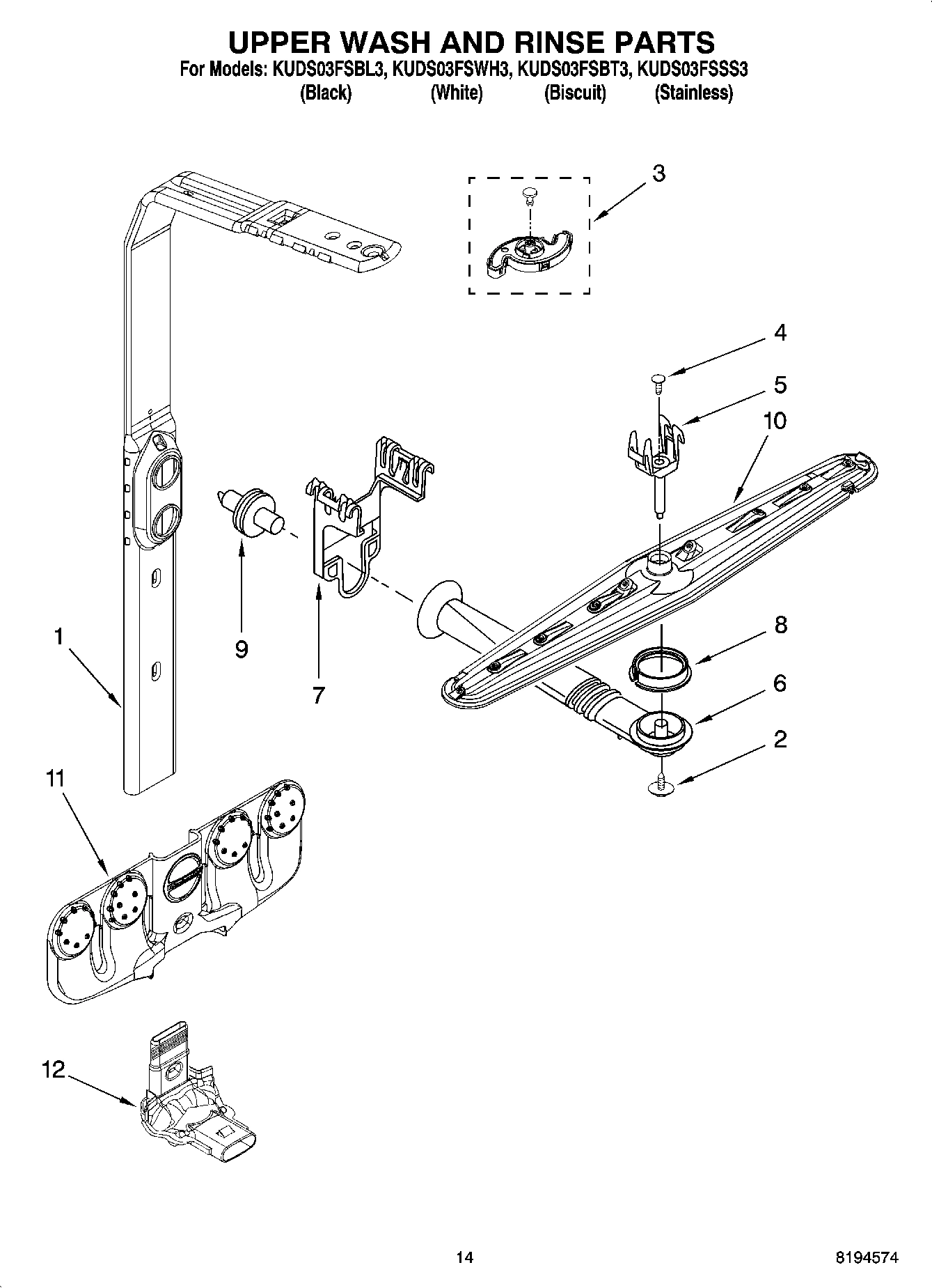 11 - UPPER WASH AND RINSE PARTS