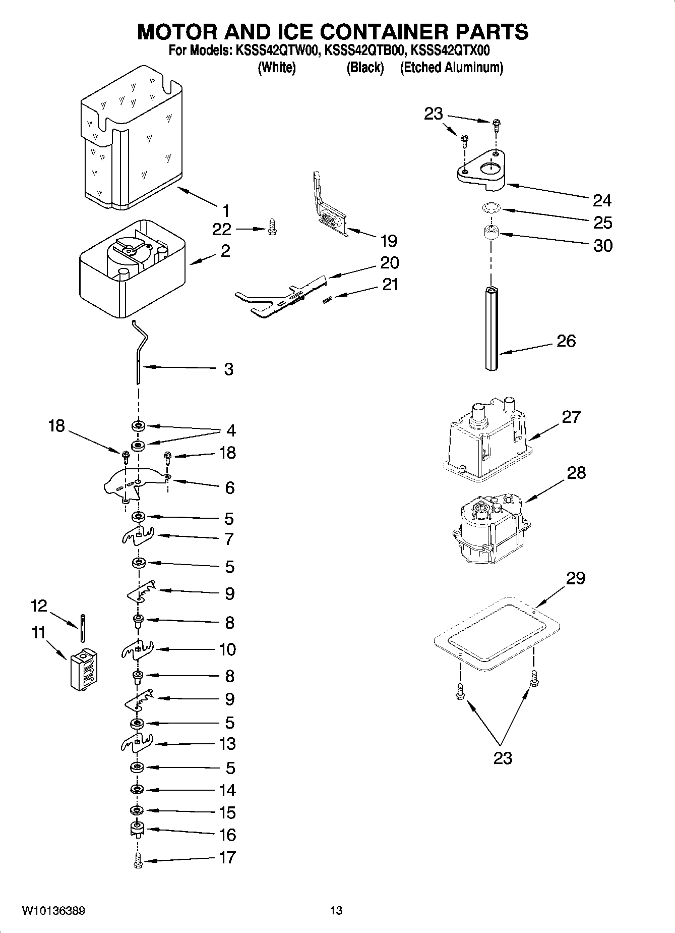 09 - MOTOR AND ICE CONTAINER PARTS