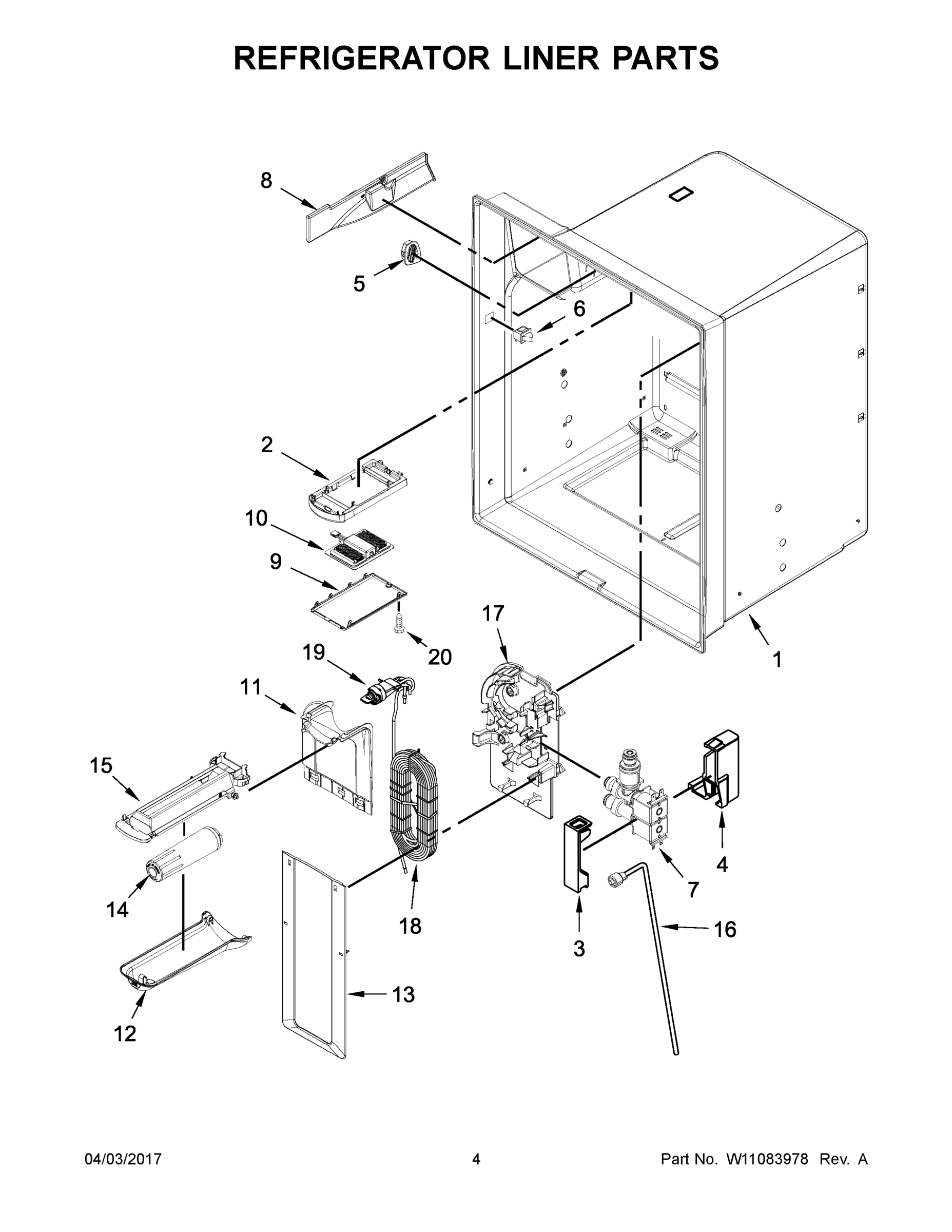 03 - REFRIGERATOR LINER PARTS