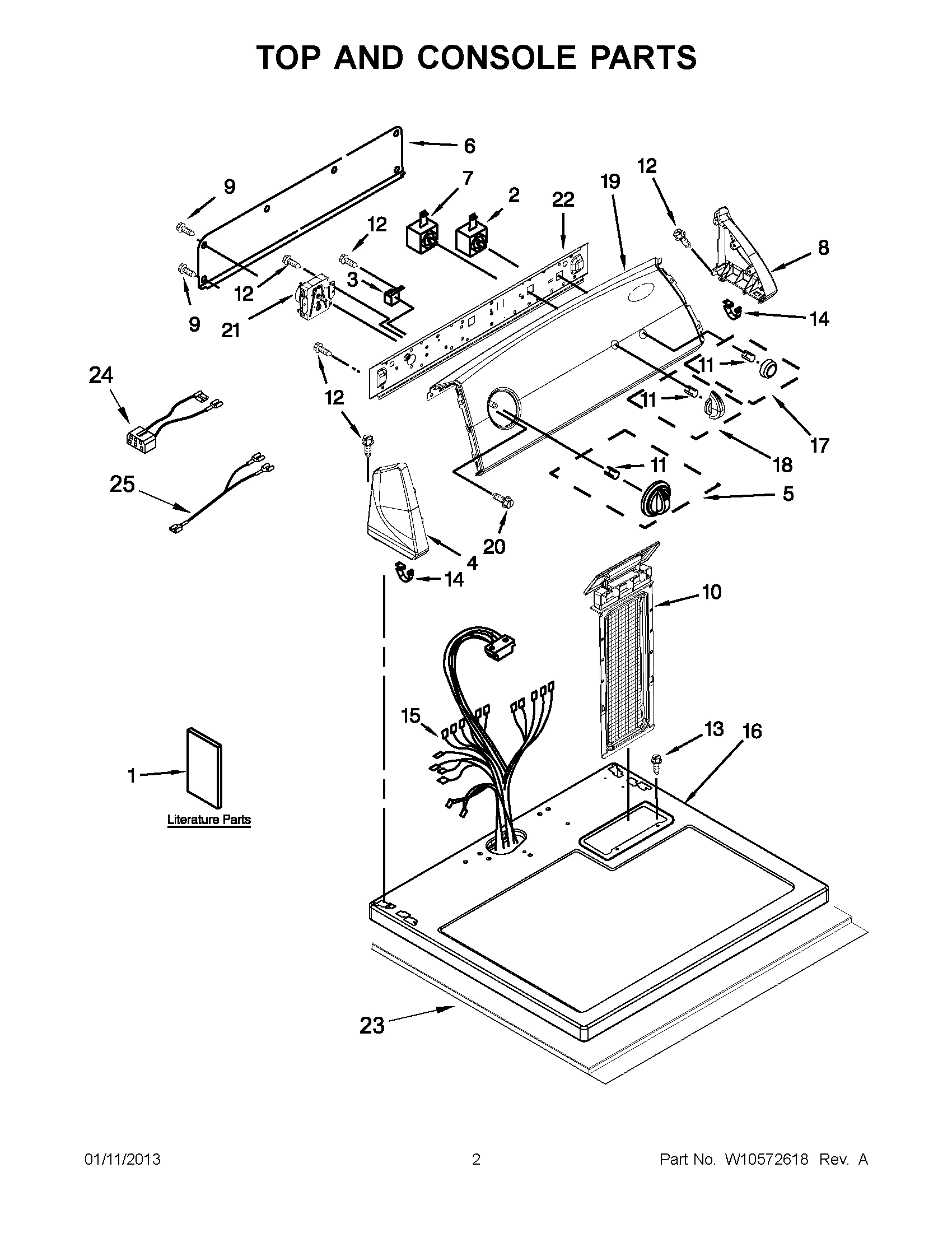 01 - TOP AND CONSOLE PARTS