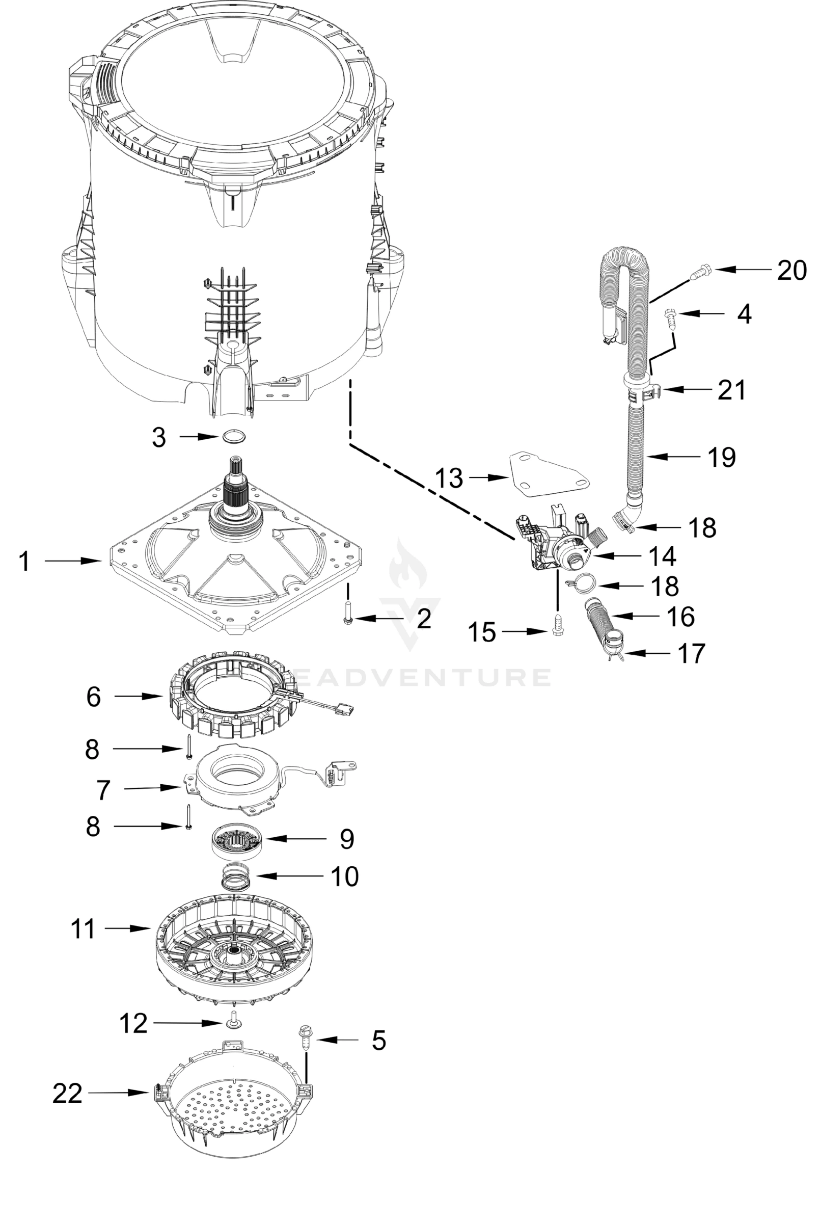 GEARCASE, MOTOR AND PUMP PARTS