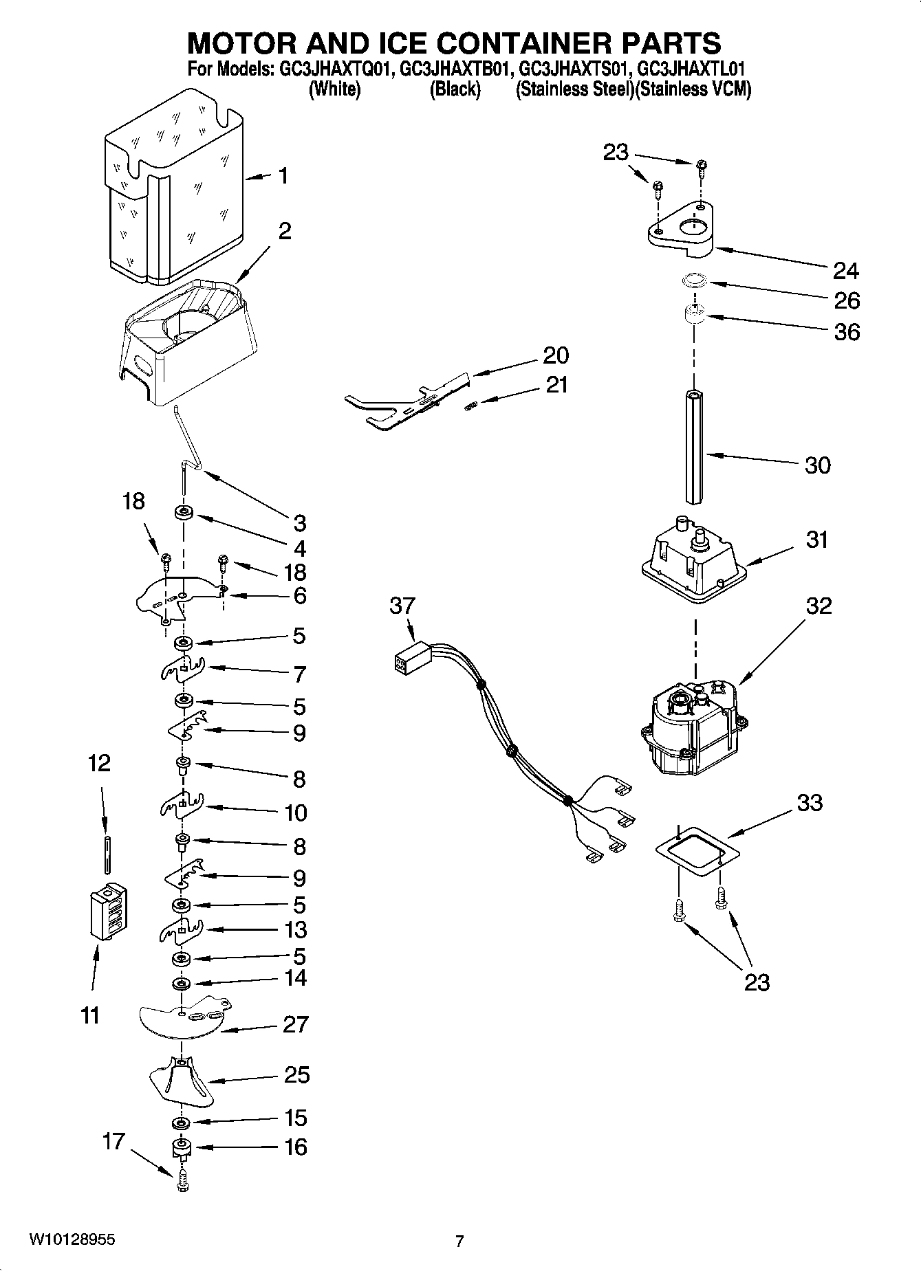 05 - MOTOR AND ICE CONTAINER PARTS