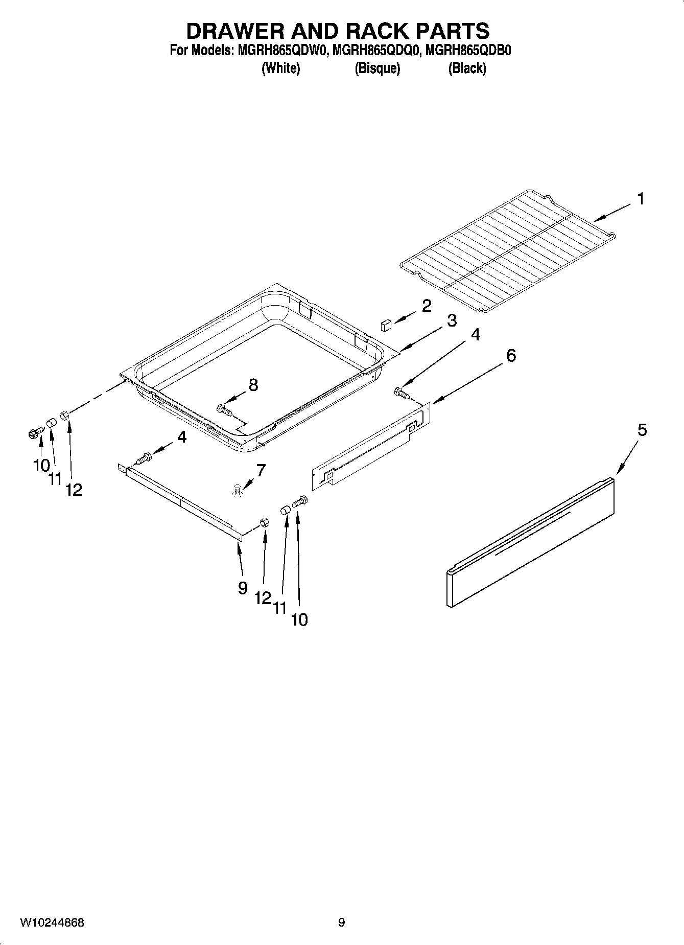 06 - DRAWER AND RACK PARTS, OPTIONAL PARTS (NOT INCLUDED)
