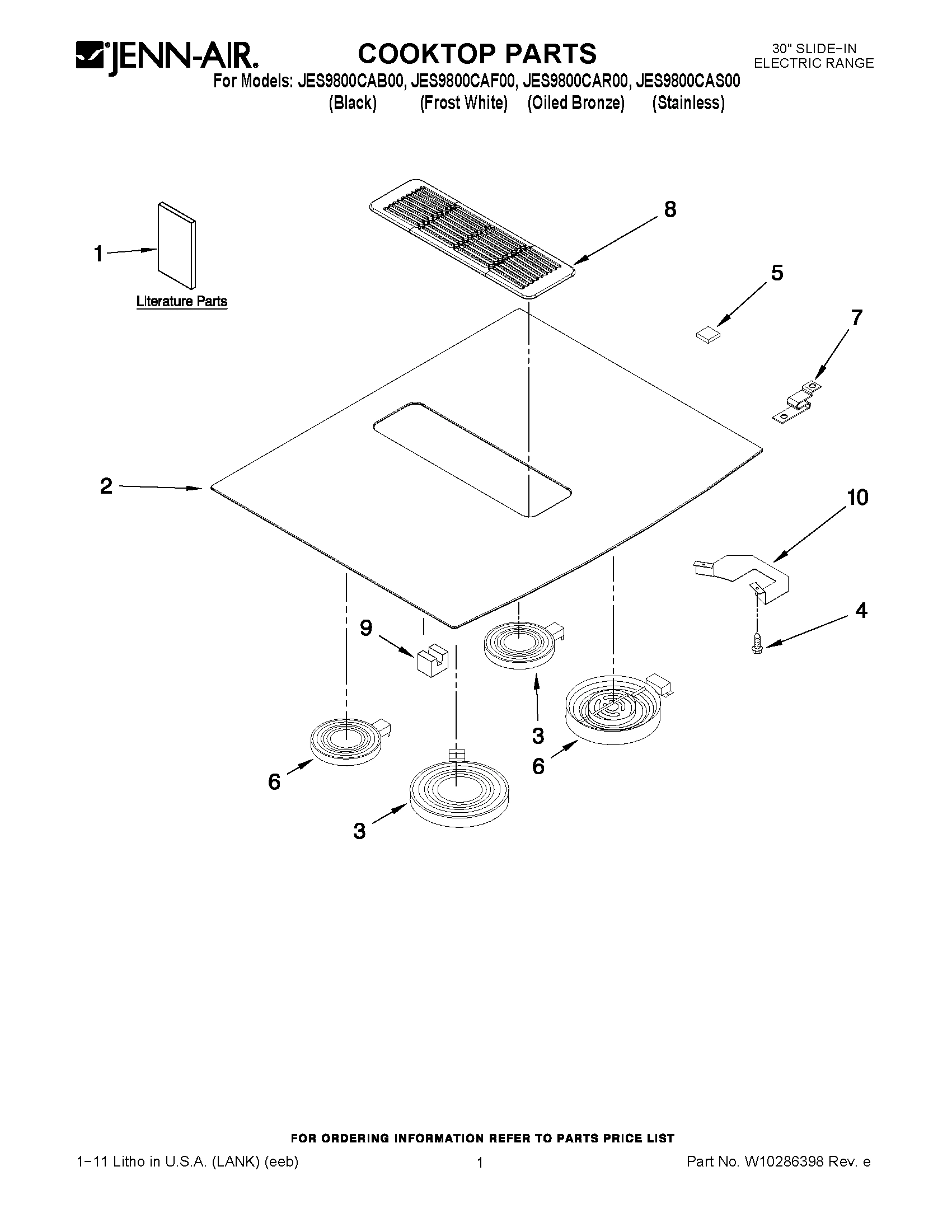 01 - COOKTOP PARTS